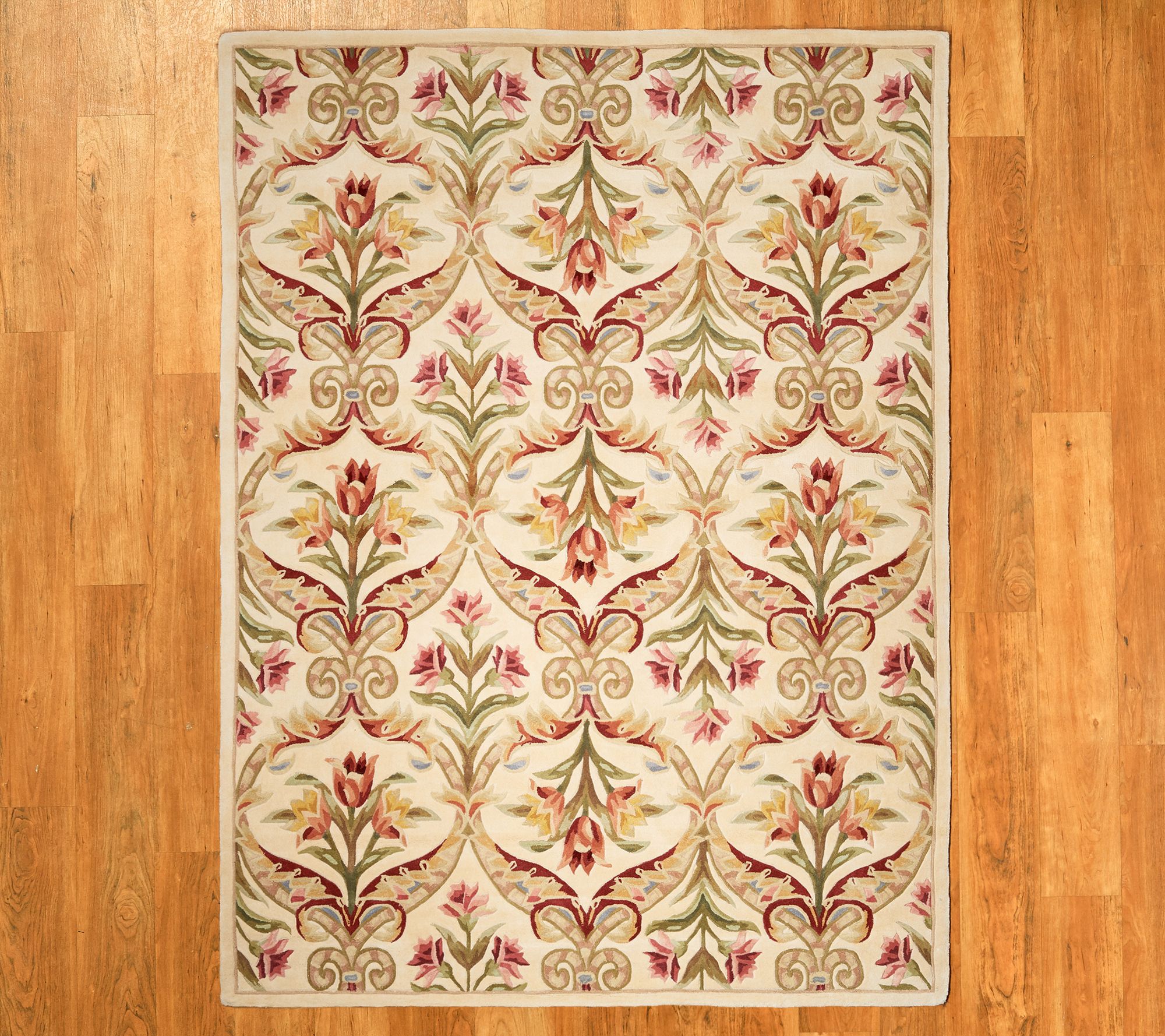 Royal Palace 8' x 11' Wool Floral Panel Area Rug