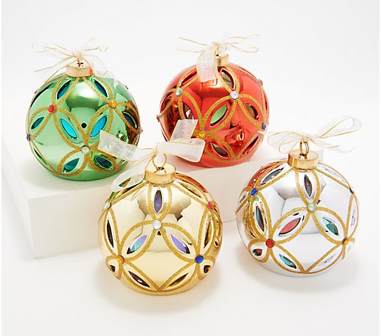 Lightscapes S/4 Metallic Faberge-Style Ceramic Ornaments