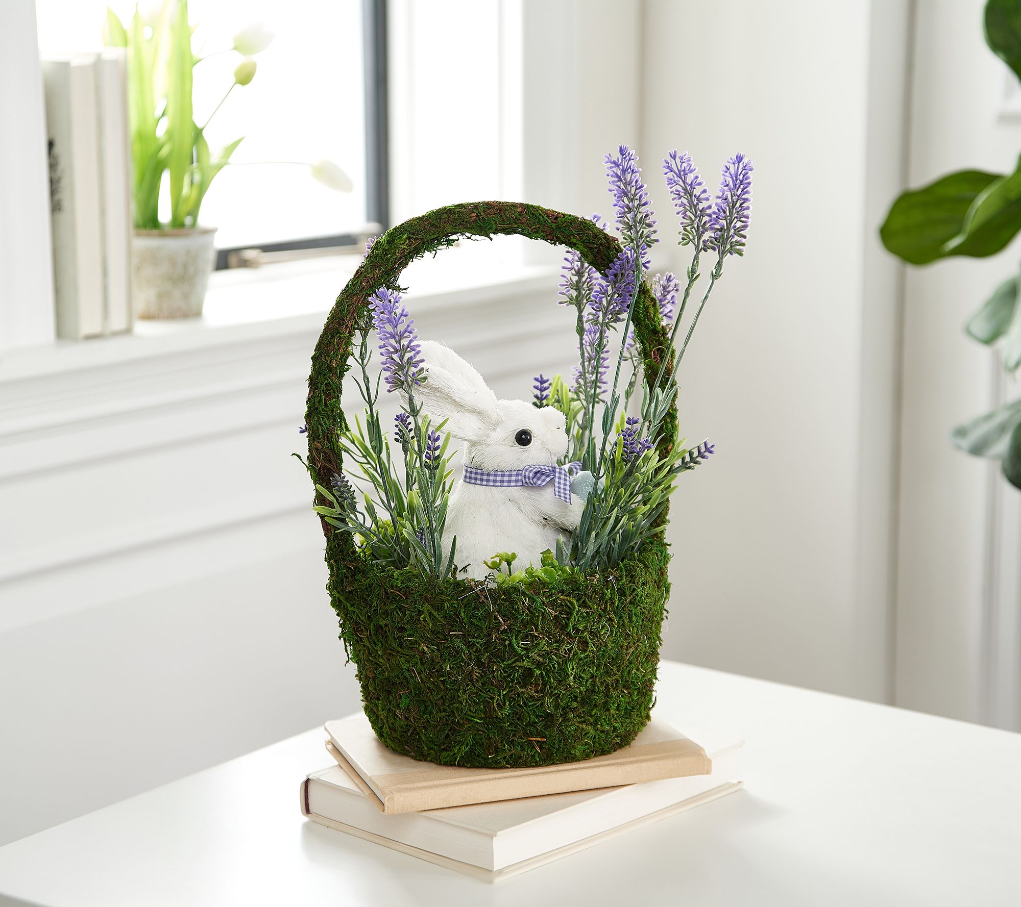 Moss Basket with Animal and Flowers by Valerie