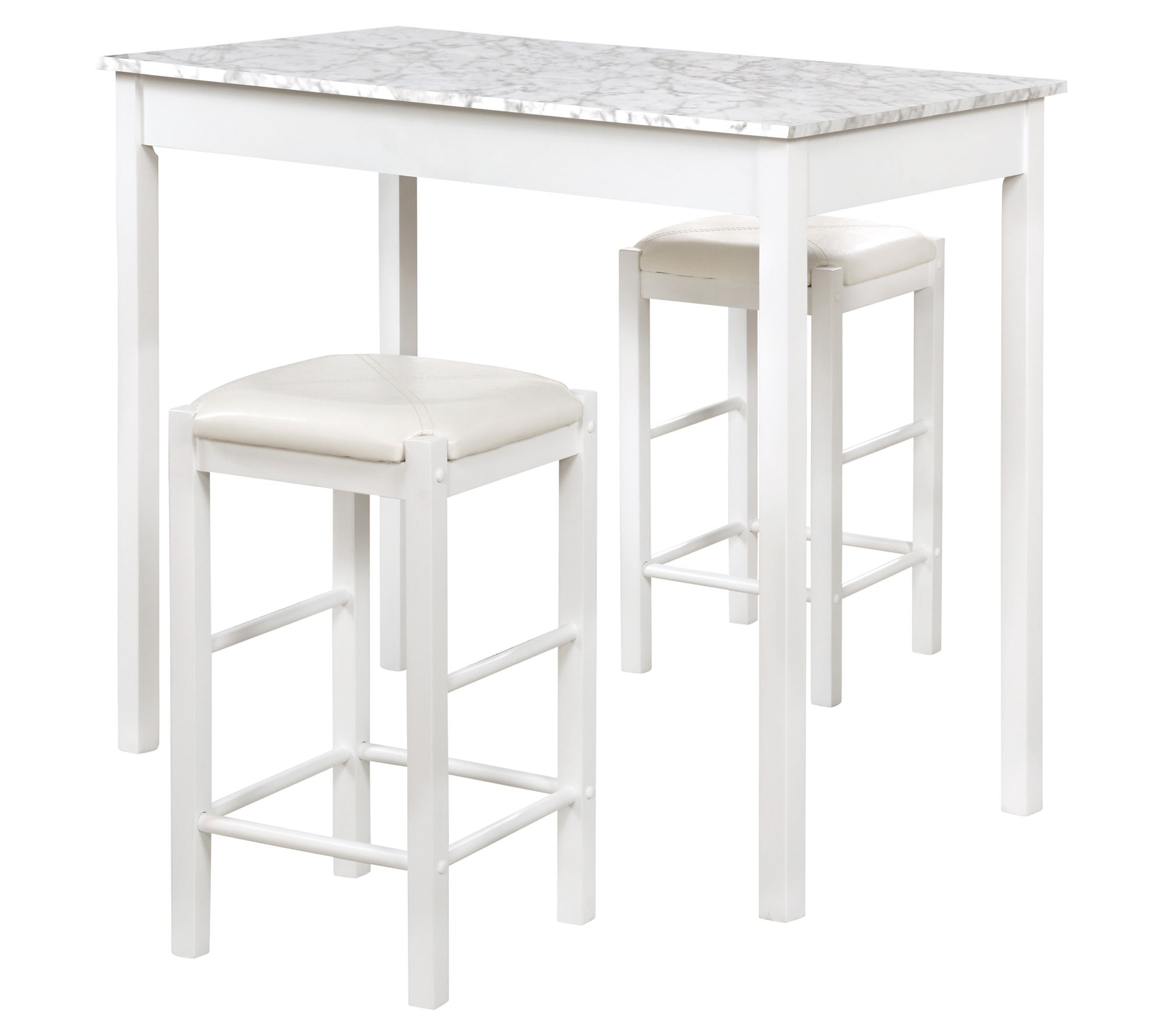 Linon Home York 3 Piece Faux Marble Tavern Kitc hen Table Set