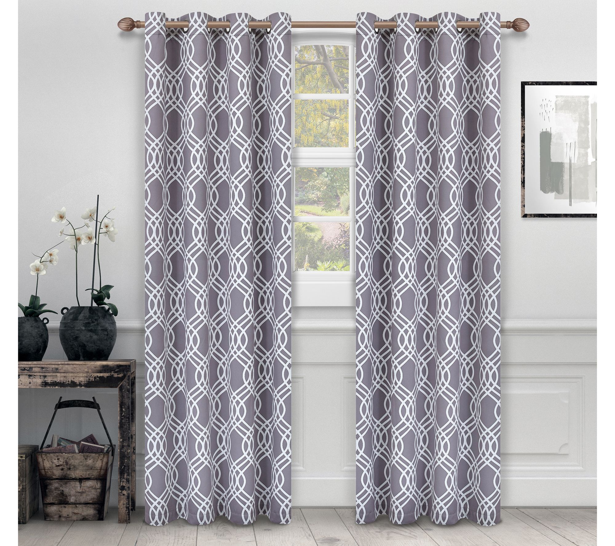 Superior Ribbon Blackout Grommet Curtain PanelSet, 52" x 96"