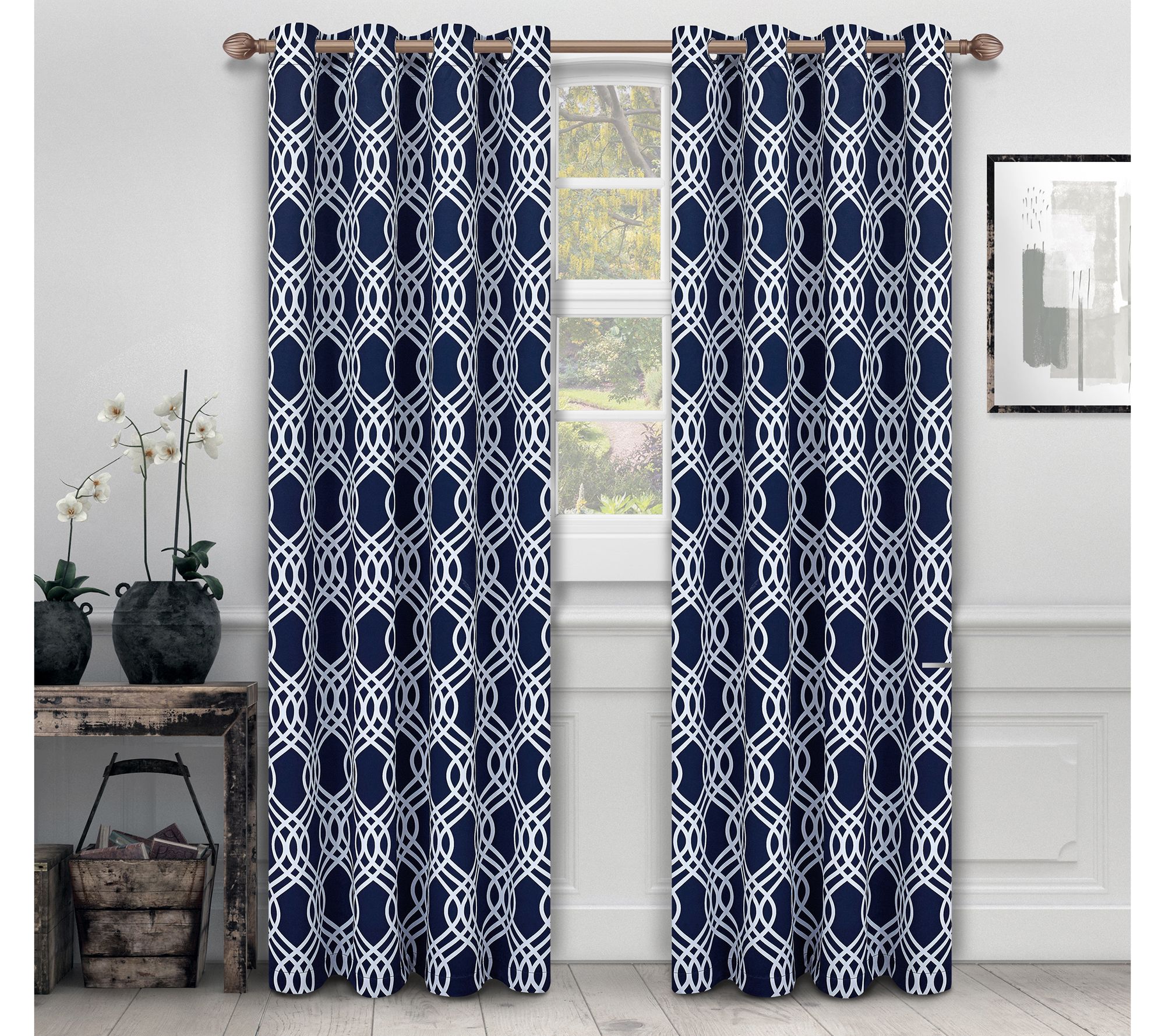 Superior Ribbon Blackout Grommet Curtain PanelSet, 52" x 96"