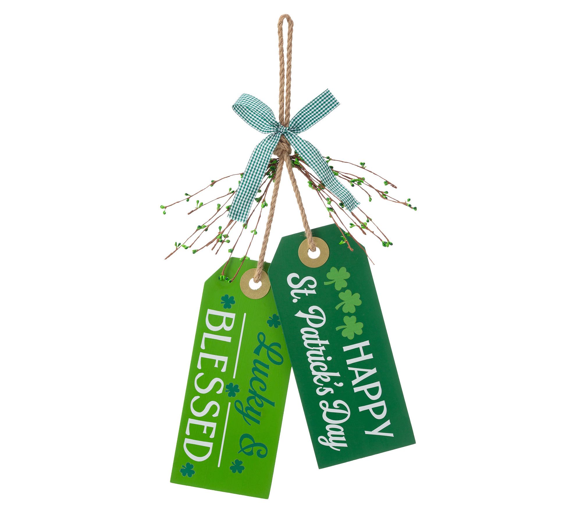 Glitzhome 24" St. Patricks Lucky Hanging Doorknb or Wall Tags