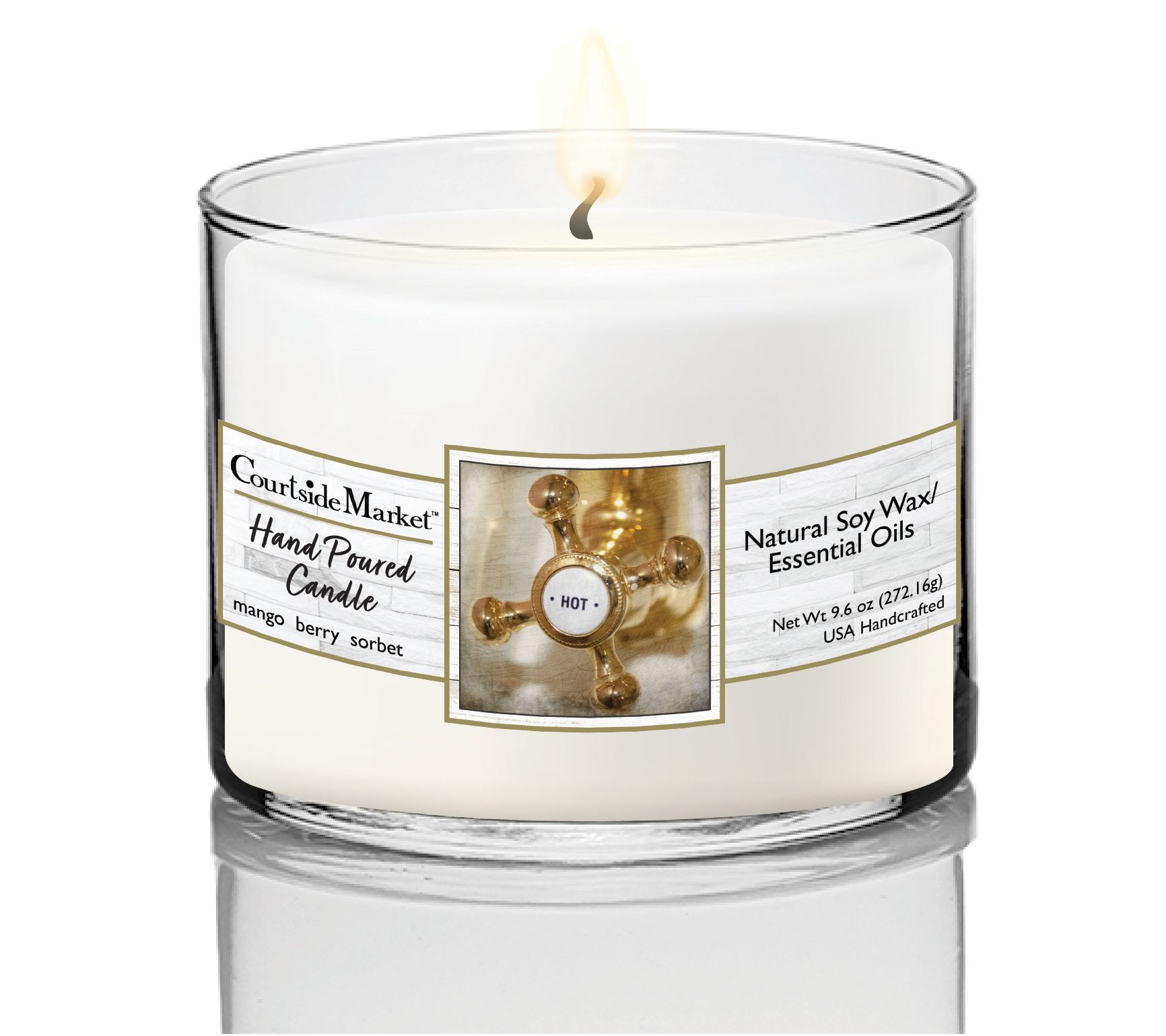 Courtside Market Faucet Hot Circular Candle Glass 9.6 oz.