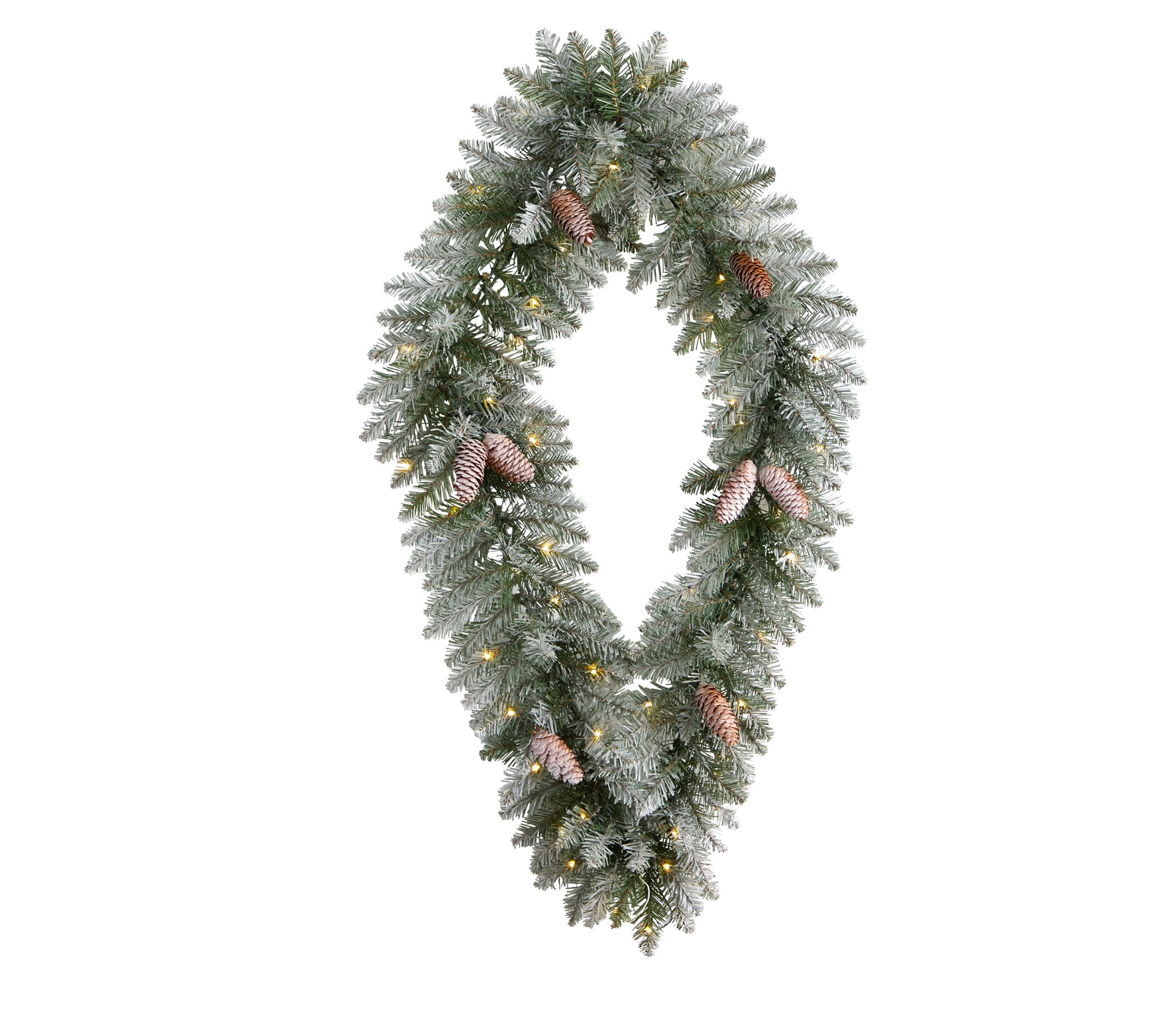 Nearly Natural 3 Ft. Christmas Wreath with 50 L ED Lights