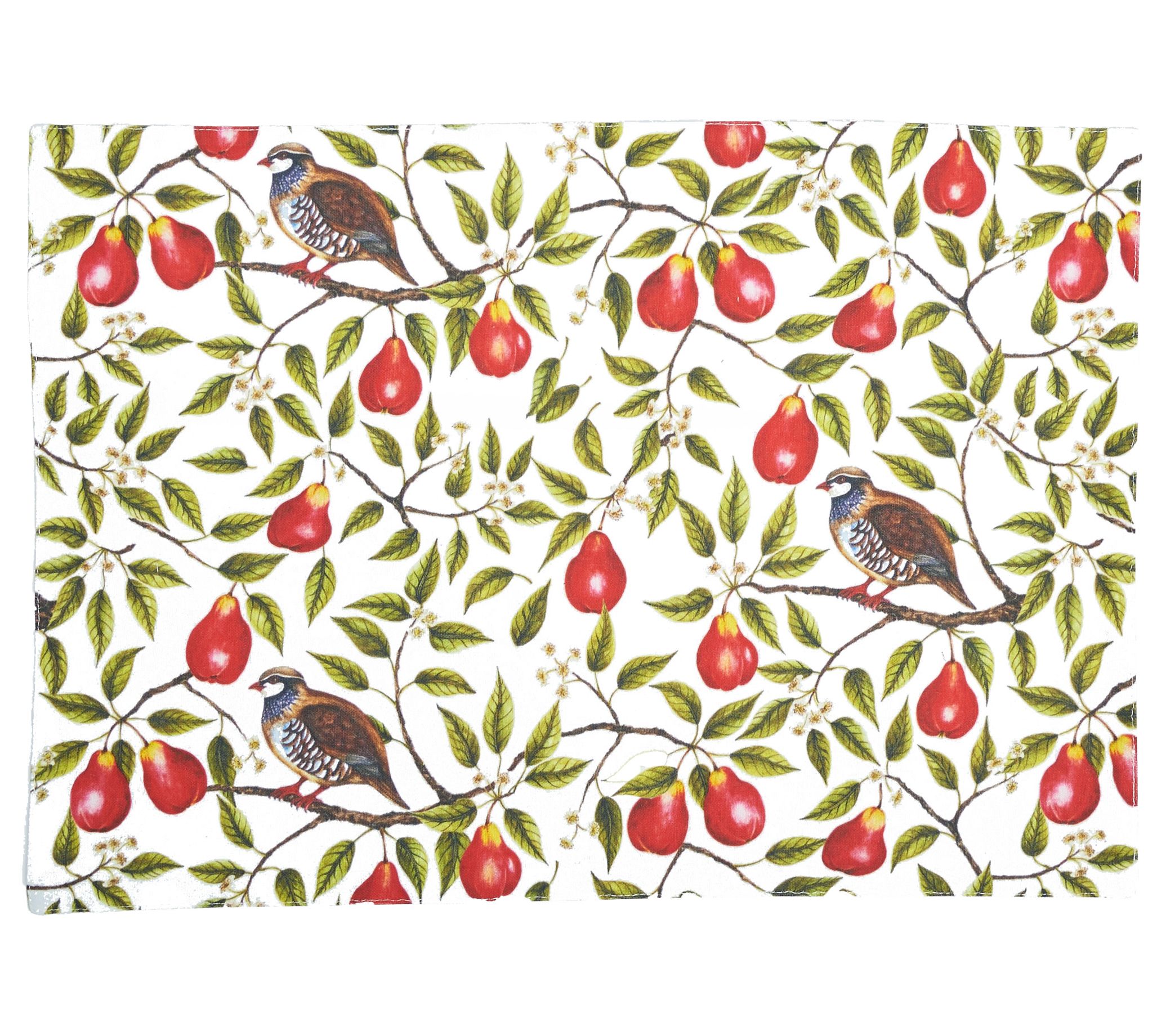 14" x 20" Partridge In A Pear Placemat Set of 6 by Valerie