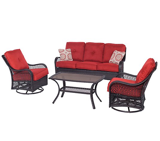 Hanover Outdoor Orleans 4-Piece All-Weather Patio Set