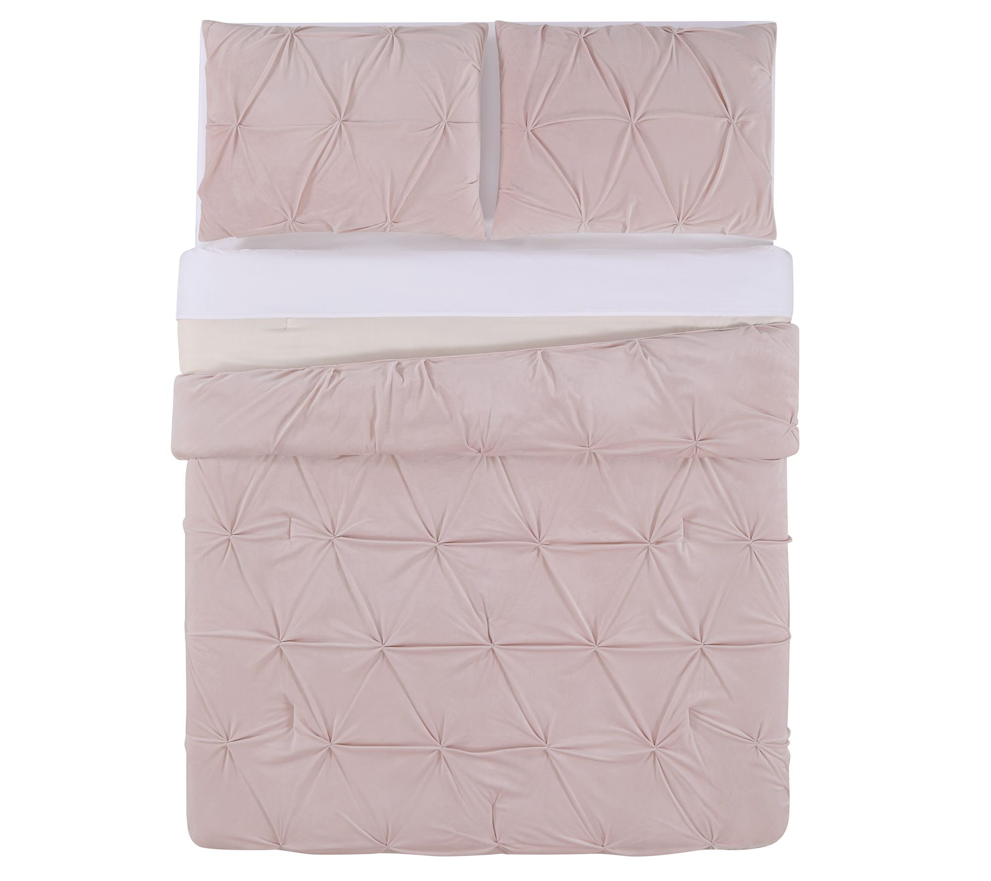 Truly Soft Everyday Pleated Velvet Full/Queen Comforter Set - QVC.com