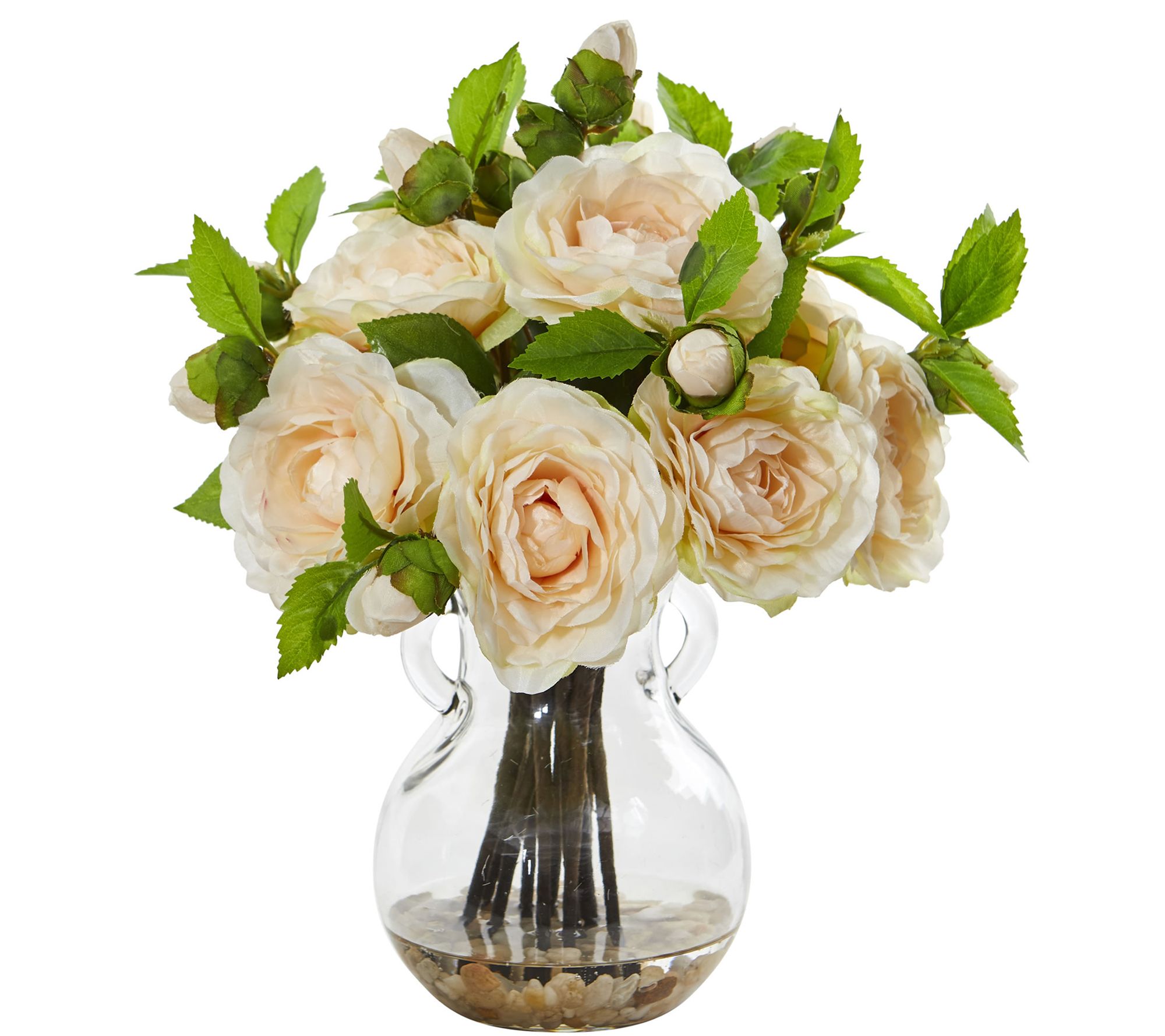 Camellia Arrangement in Vase by Nearly Natural