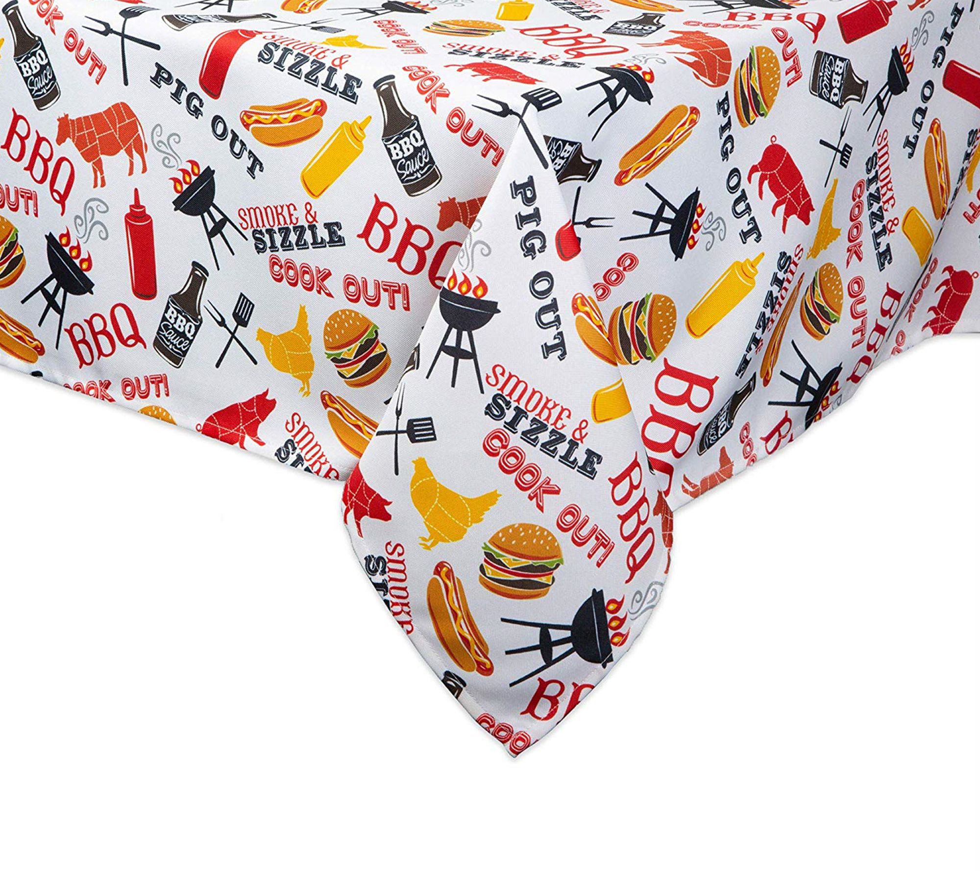 Design Imports BBQ Fun Print Outdoor Tablecloth60