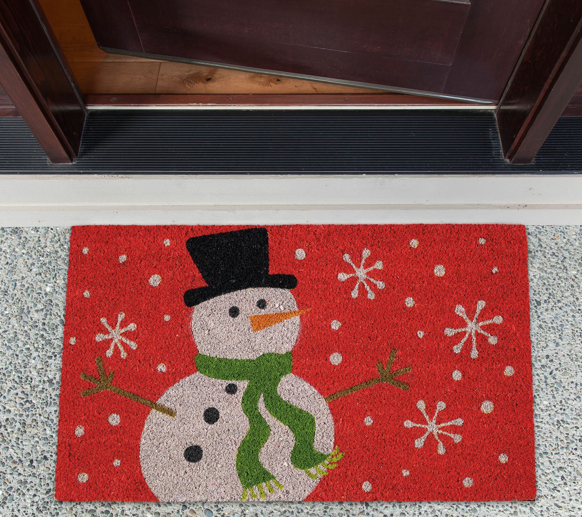Caroline's Treasures VHA3017MAT Christmas Snowman Let it Snow Door Mat, Indoor  Rug or Outdoor Welcome Mat 18x27 Doormat , 27L x 18W, multi