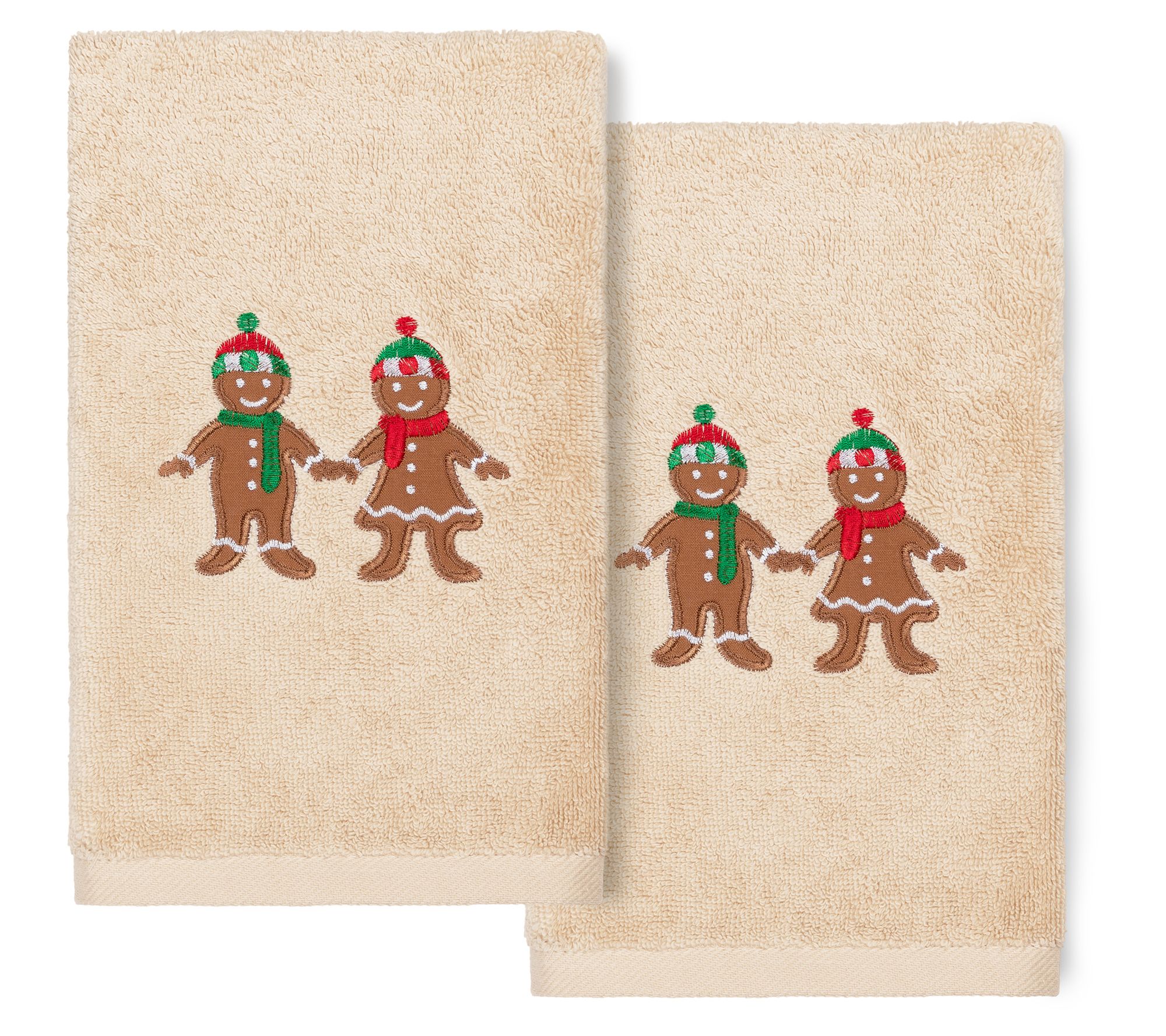 Linum Home Textiles Christmas Gingerbread 2-Piece Hand Towels