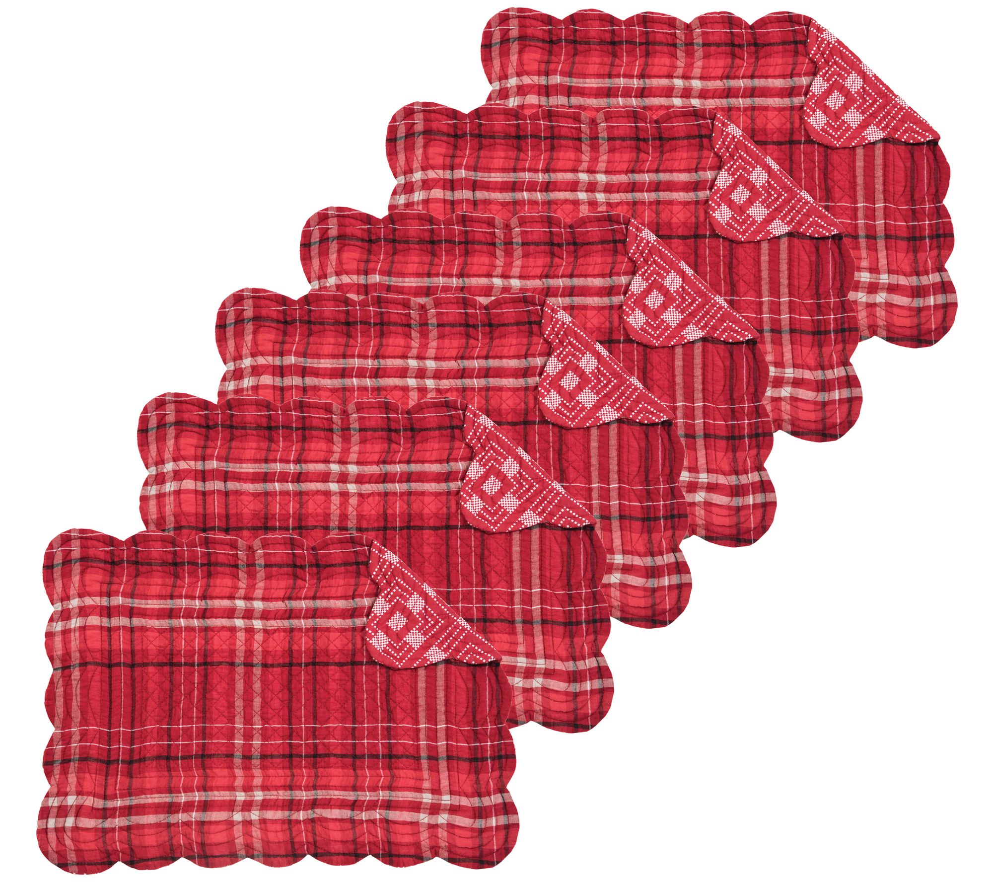 Andrew Red Set of 6 Placemats by Valerie