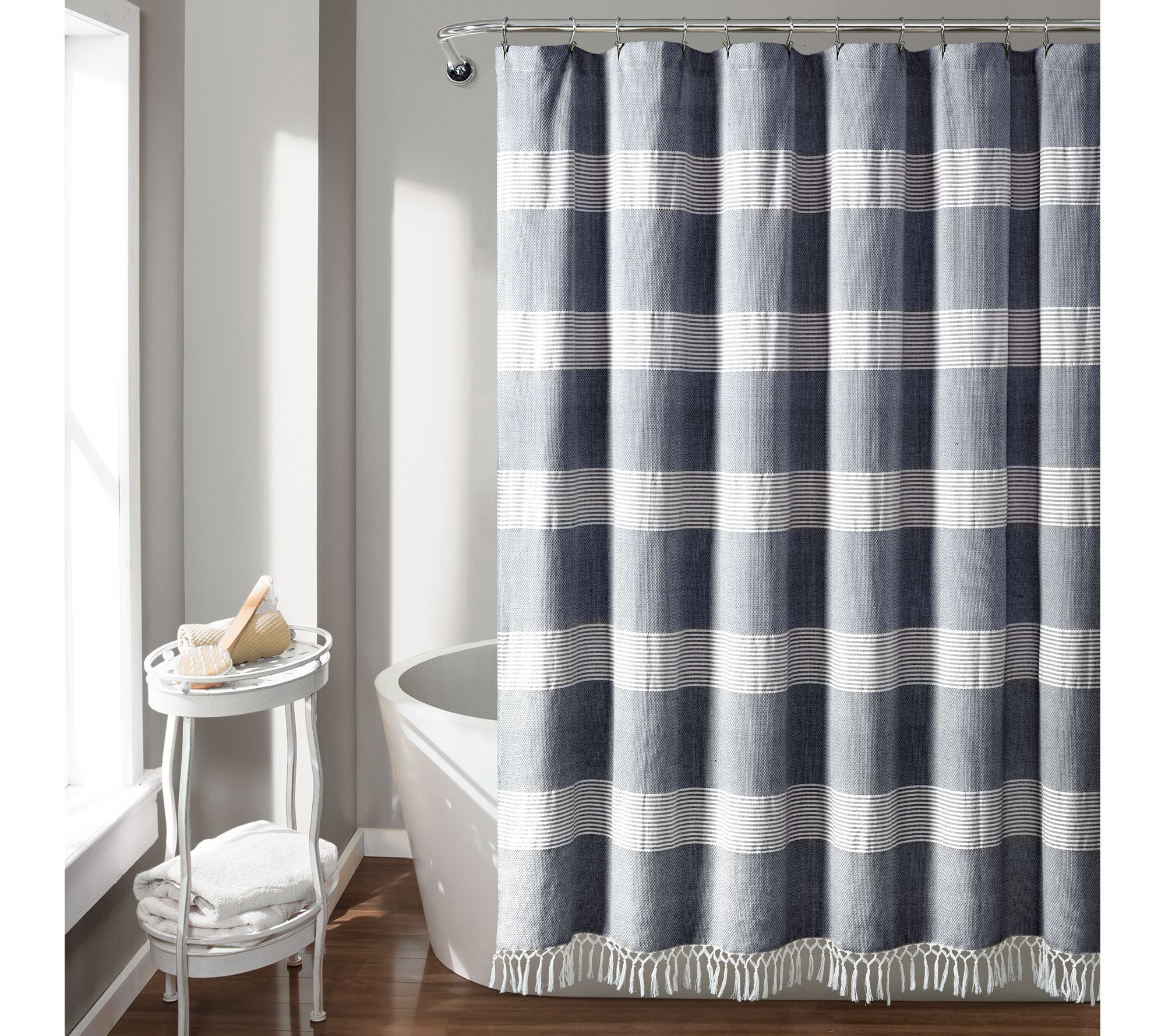 Tucker Stripe 7 2" x 72" Shower Curtain by Lus h Decor