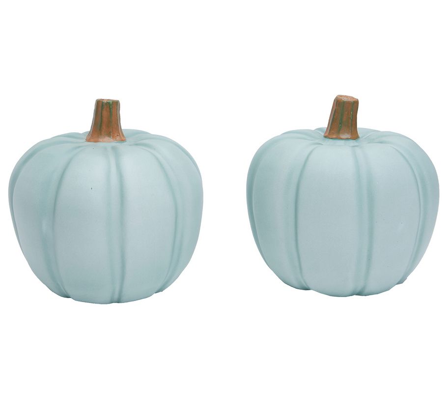 C&F Home Pumpkin Figures Medium - Green Matte S et of 2