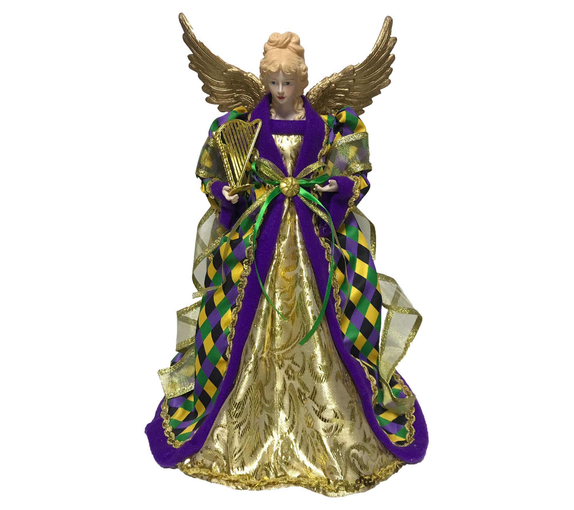 Santa's Workshop 16" Mardi Gras Angel Tree Topper