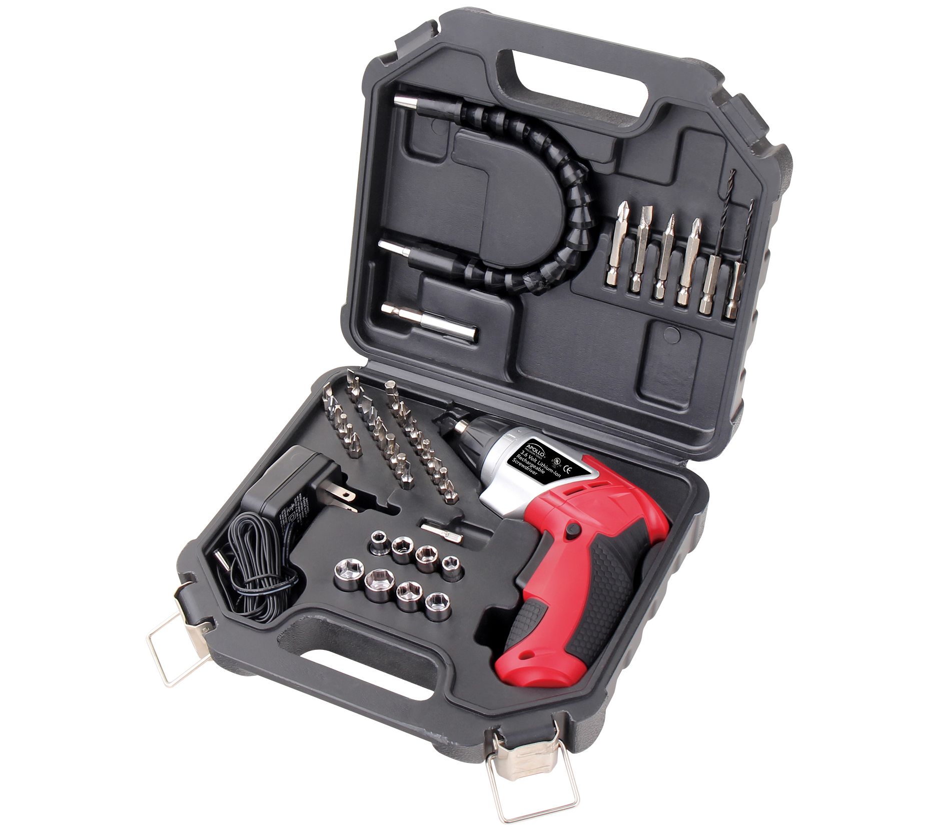 Apollo 3.6V Li-Ion Cordless Screwdriver with 45-Pc Bit Set