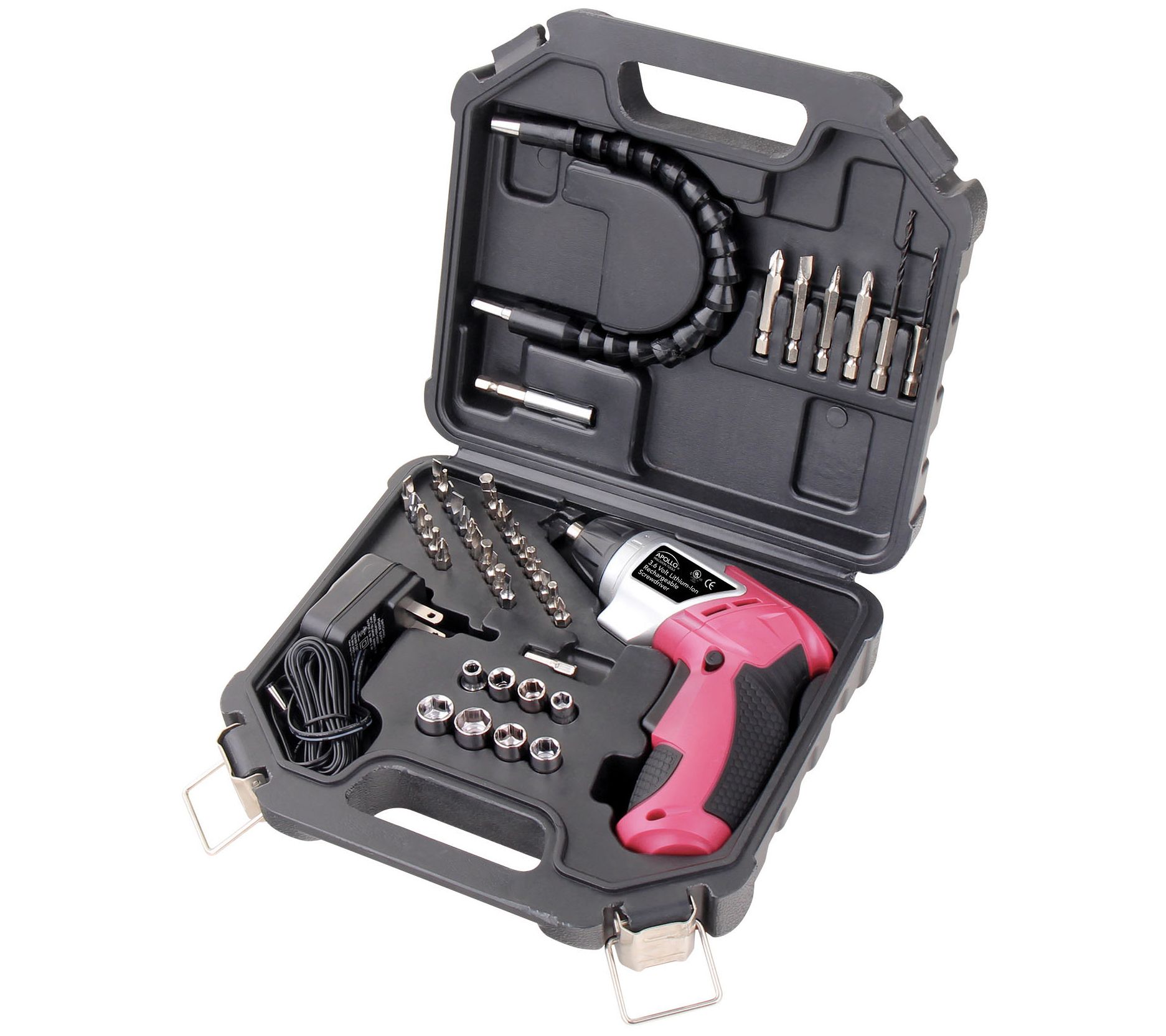 Apollo Tools - 3 Piece Tool Box - Pink