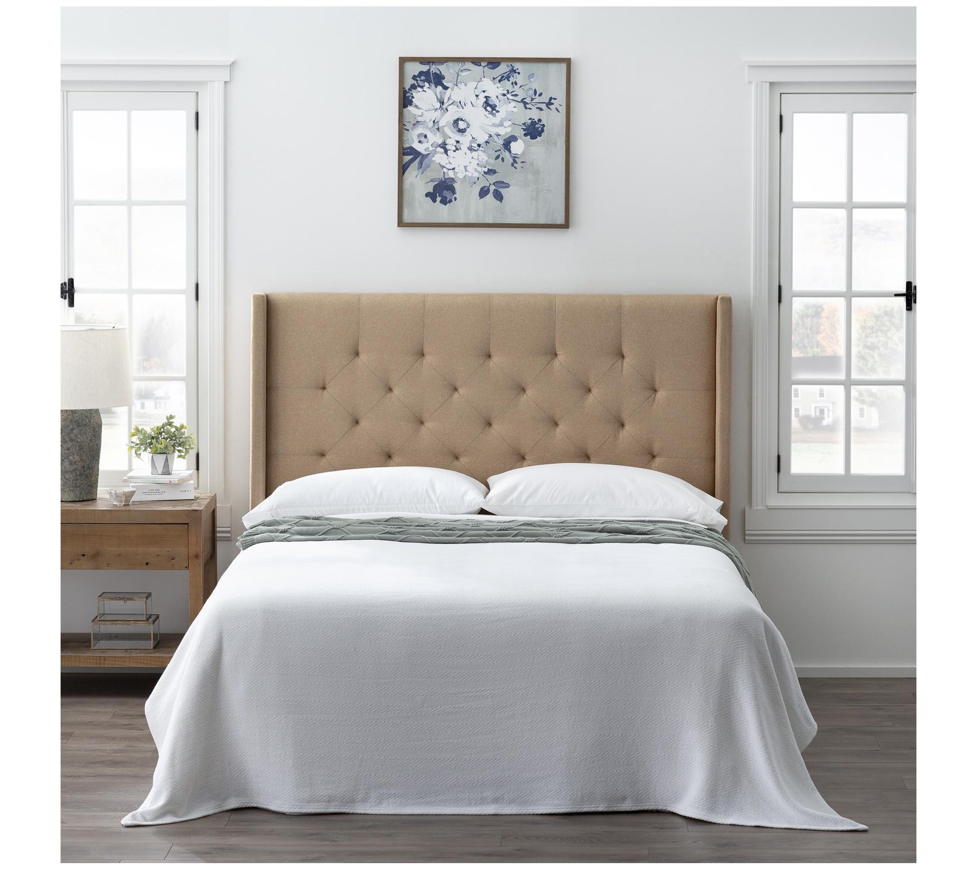 Eva Wingback Upholstered Twin/Twin XL Headboard - QVC.com