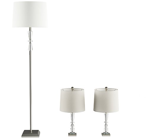 Crystal Column Style Base Lamp - Set Of 3 by Hastings Home
