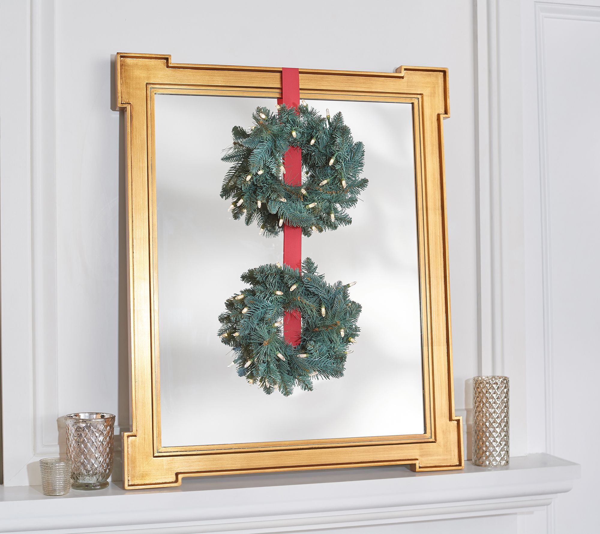 "As Is" Bethlehem Lights (2) 12" Overlit Wreaths w/Color Flip