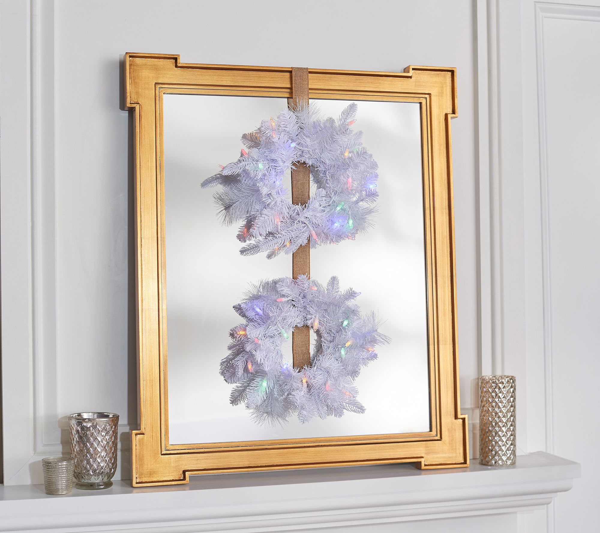 "As Is" Bethlehem Lights (2) 12" Overlit Wreaths w/Color Flip