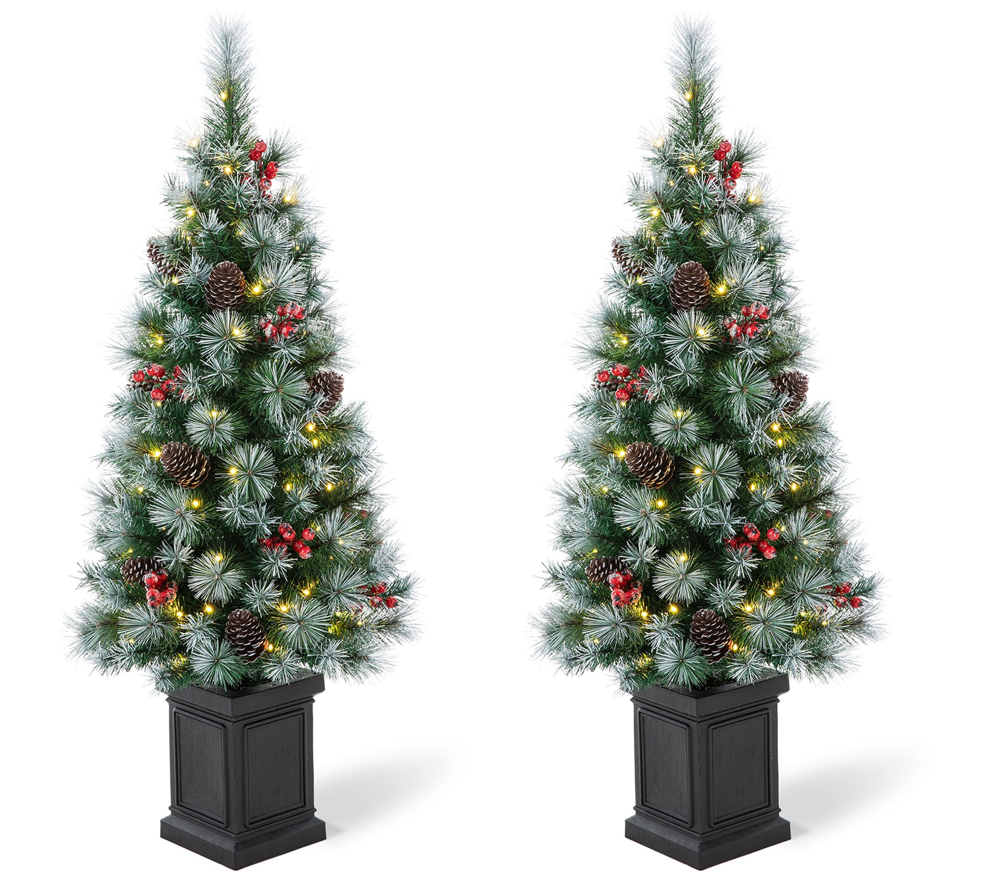 Glitzhome 8ft/10ft Pre-Lit Deluxe White Pine Slim Christmas Tree