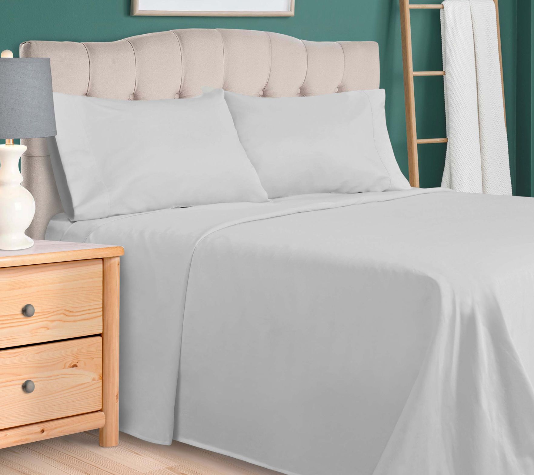 Superior Egyptian Cotton Solid 800-TC Sheet Set - Full - QVC.com