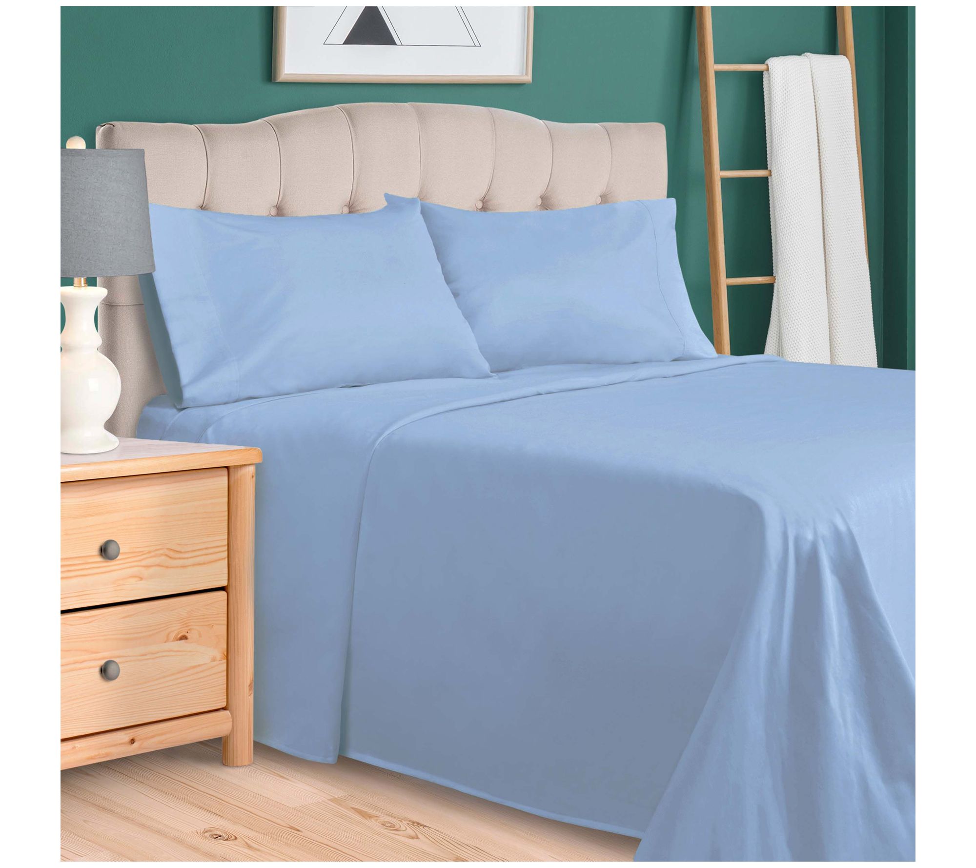 Superior Egypti an Cotton Solid 800-TC Sheet S et-  Full