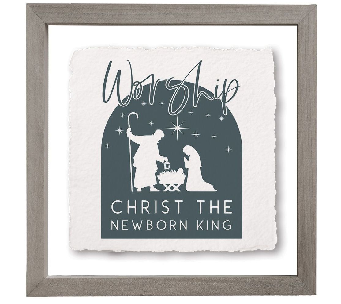 Sincere Surroundings 10"Worship Christ Nativity Floating Frame
