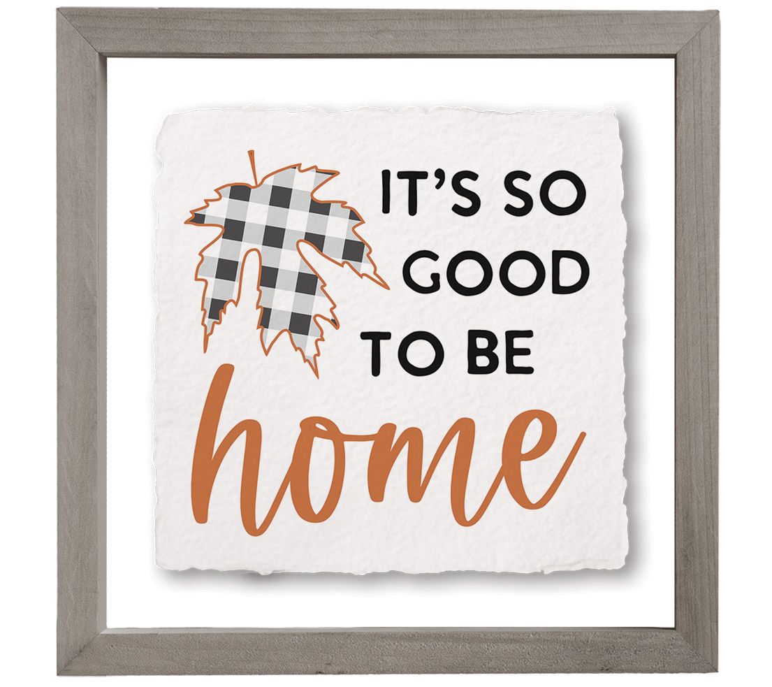 Sincere Surroundings 10"Home Plaid Leaf Floating Frame Art