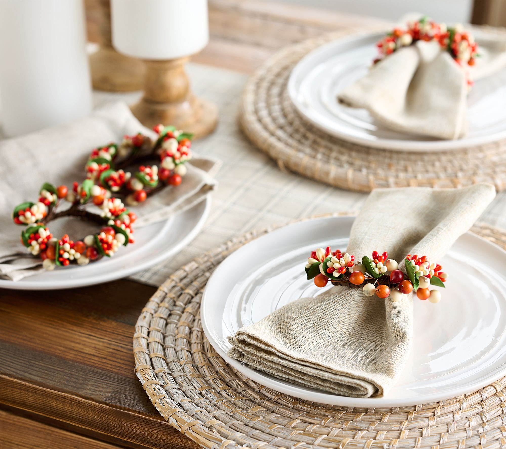 "As Is" Set of 6 Pip Berry Napkin Rings by Valerie