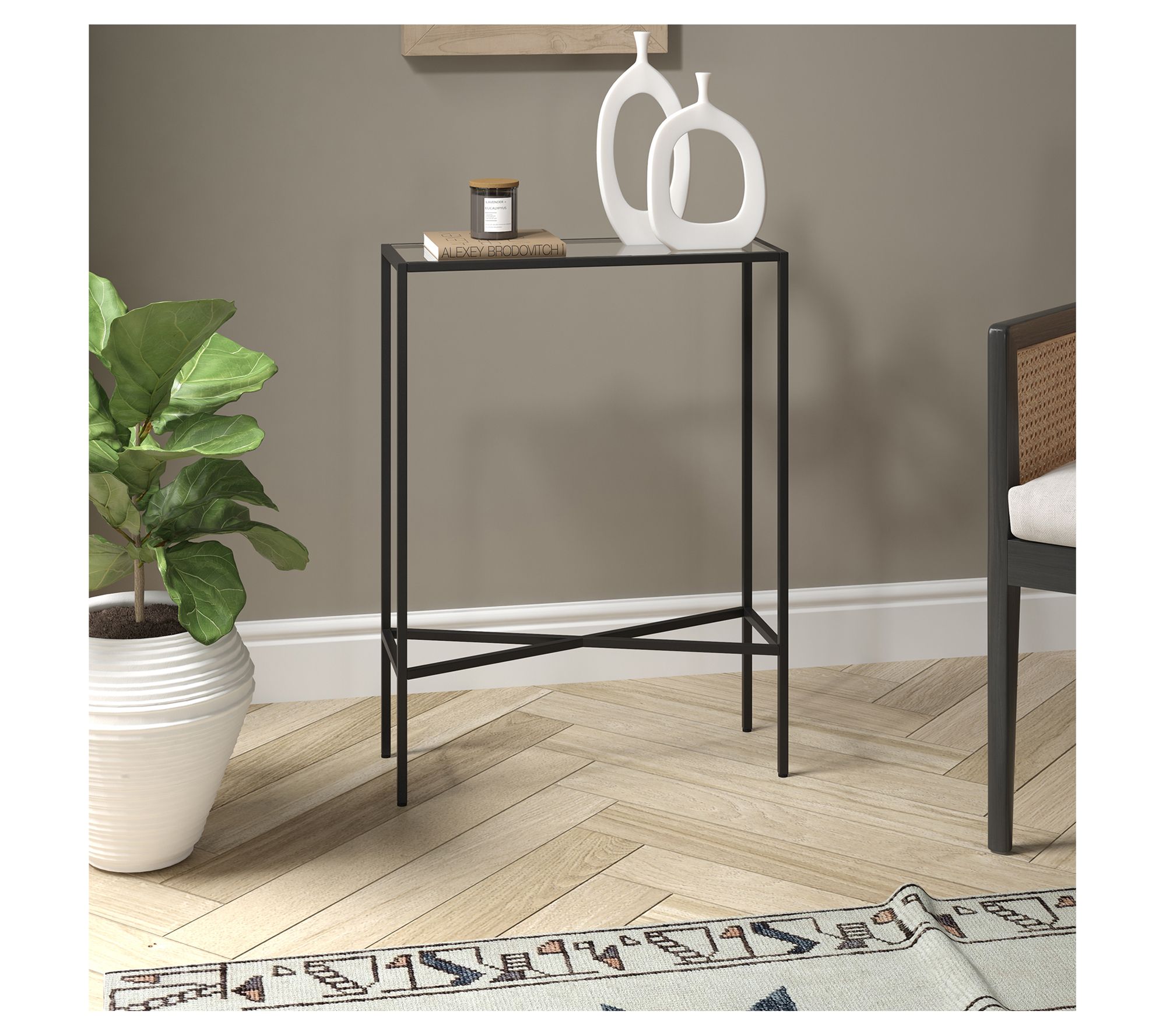 Hudson & Canal Henley 22" Wide Black Console Table