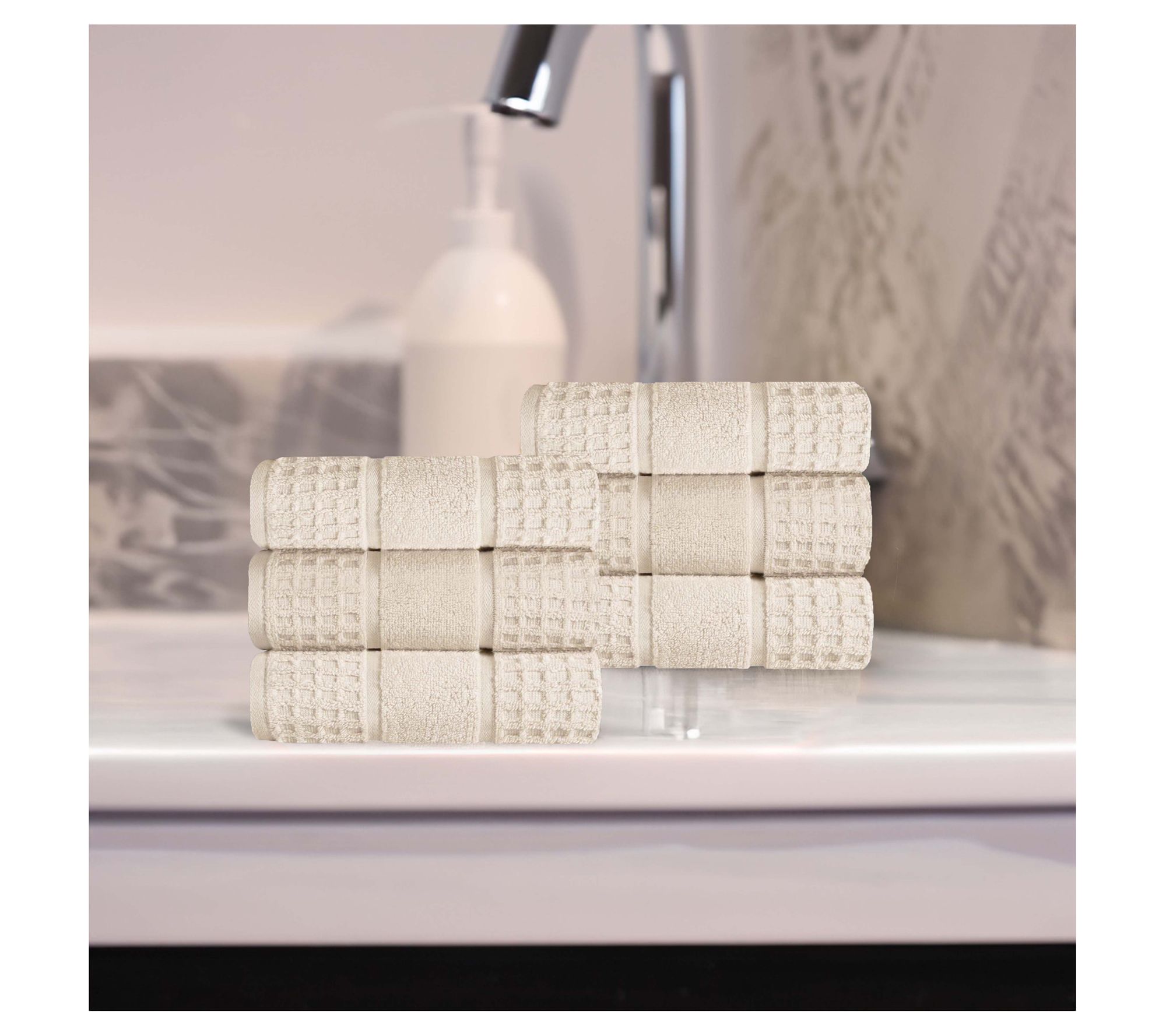 Superior Cotton Waffle Honeycomb 6 Piece Hand Towel Set