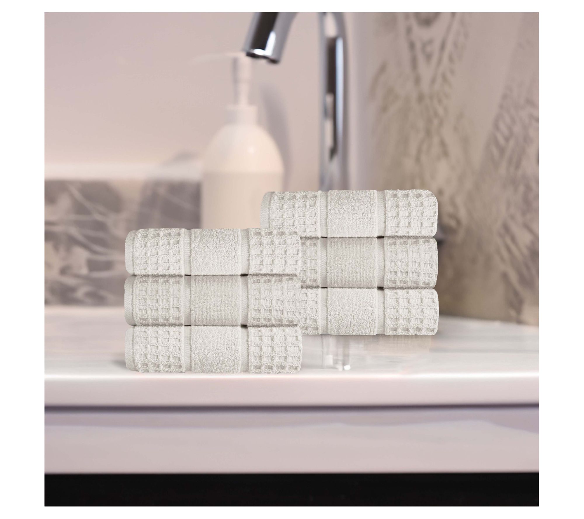 Superior Cotton Waffle Honeycomb 6 Piece Hand Towel Set