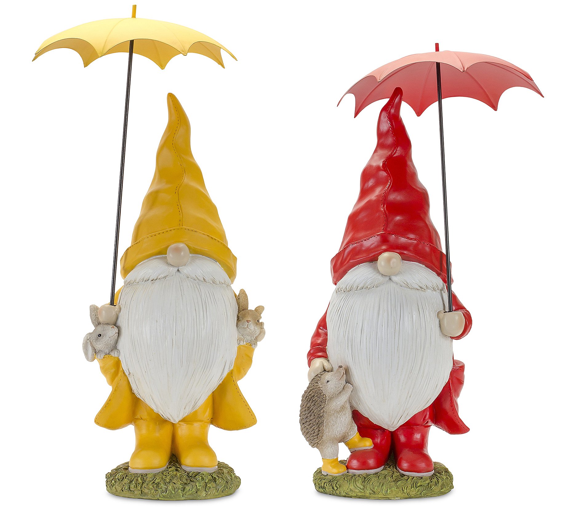 Melrose Gnome with Umbrella and Woodland Animal s (Set of 2)