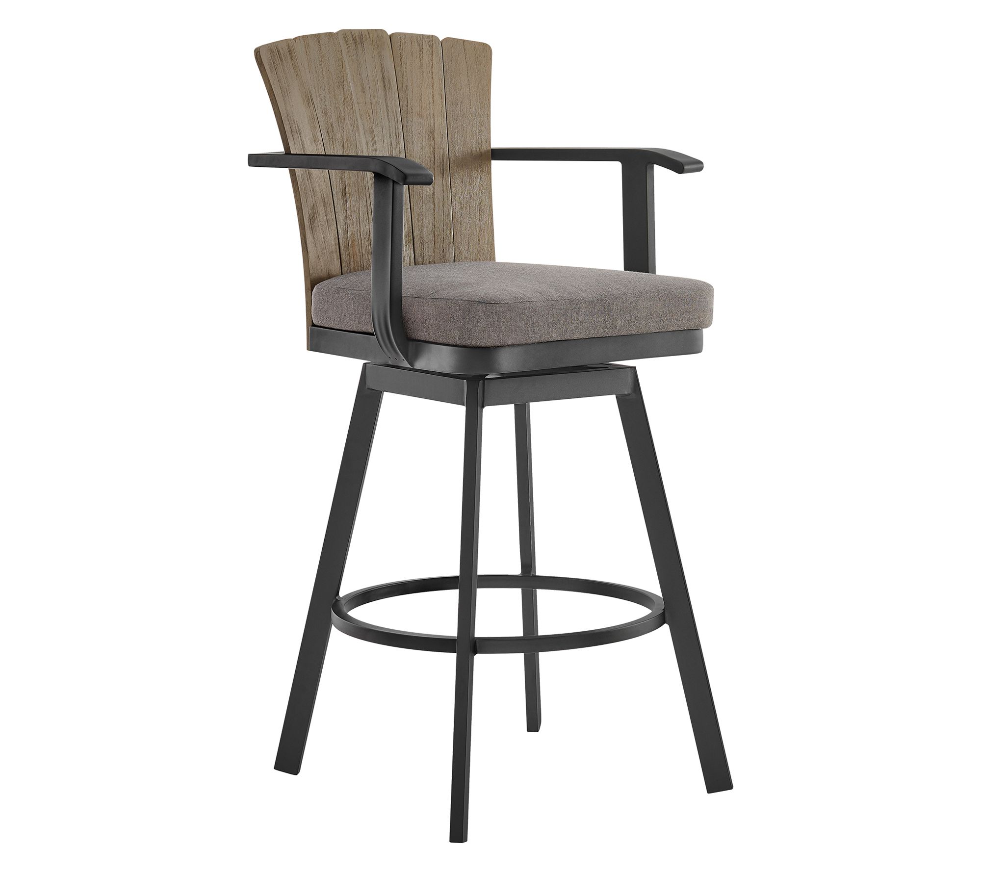 Armen Living Hazel Outdoor Swivel Counter/Barstool in Aluminum