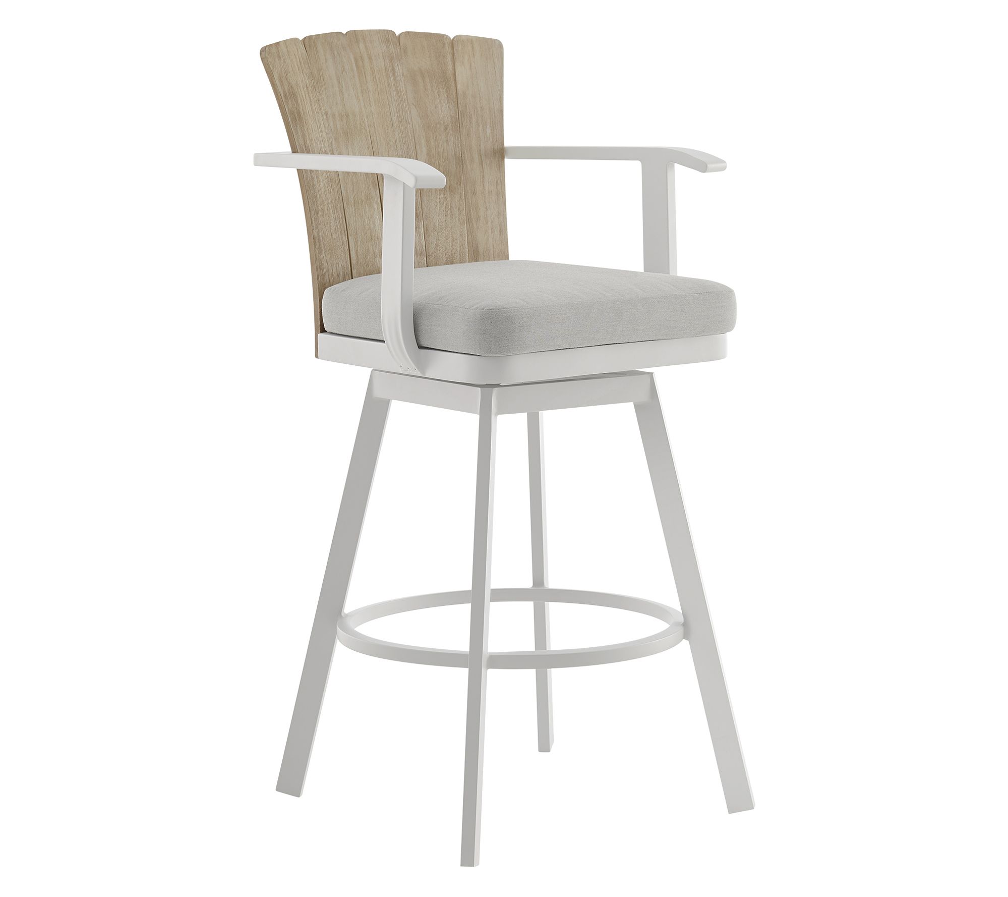 Armen Living Hazel Outdoor Swivel Counter/Barstool in Aluminum