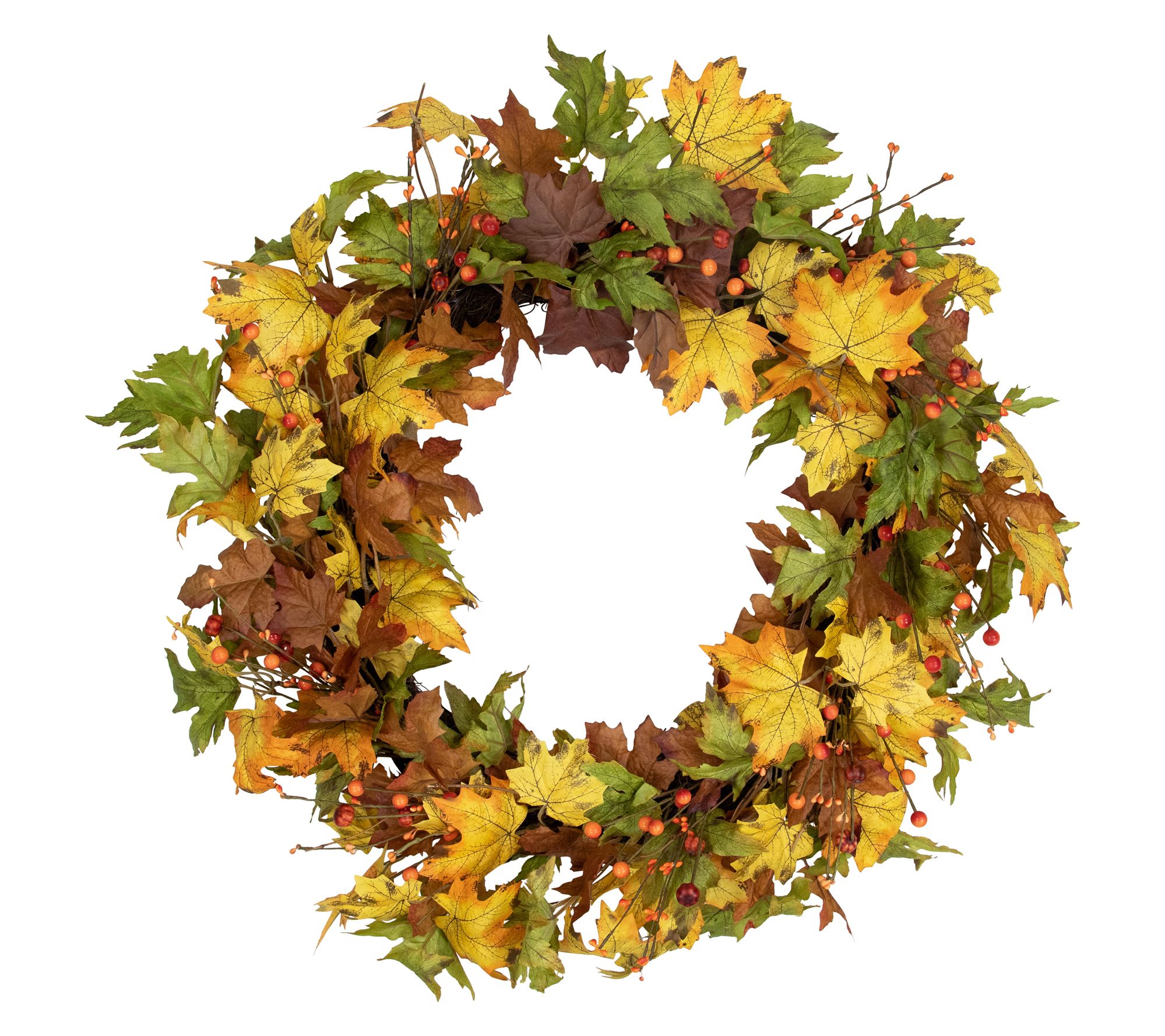 Northlight Berries & Twig Thanksgiving Wreath Yellow 30"