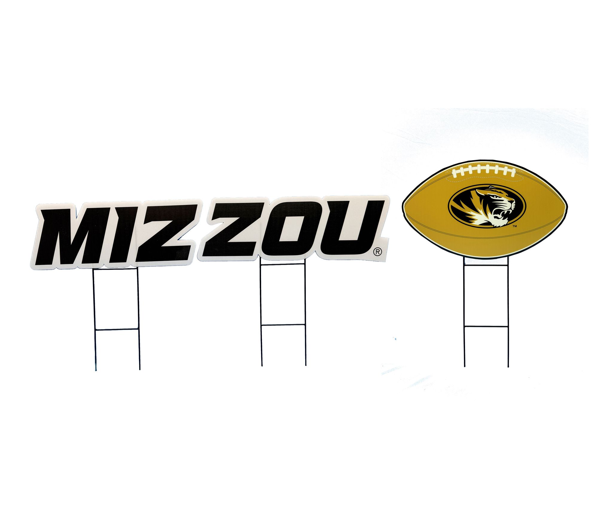 Pegasus Sports NCAA Wordmark & Football 3 Pac k Yard Sign Set