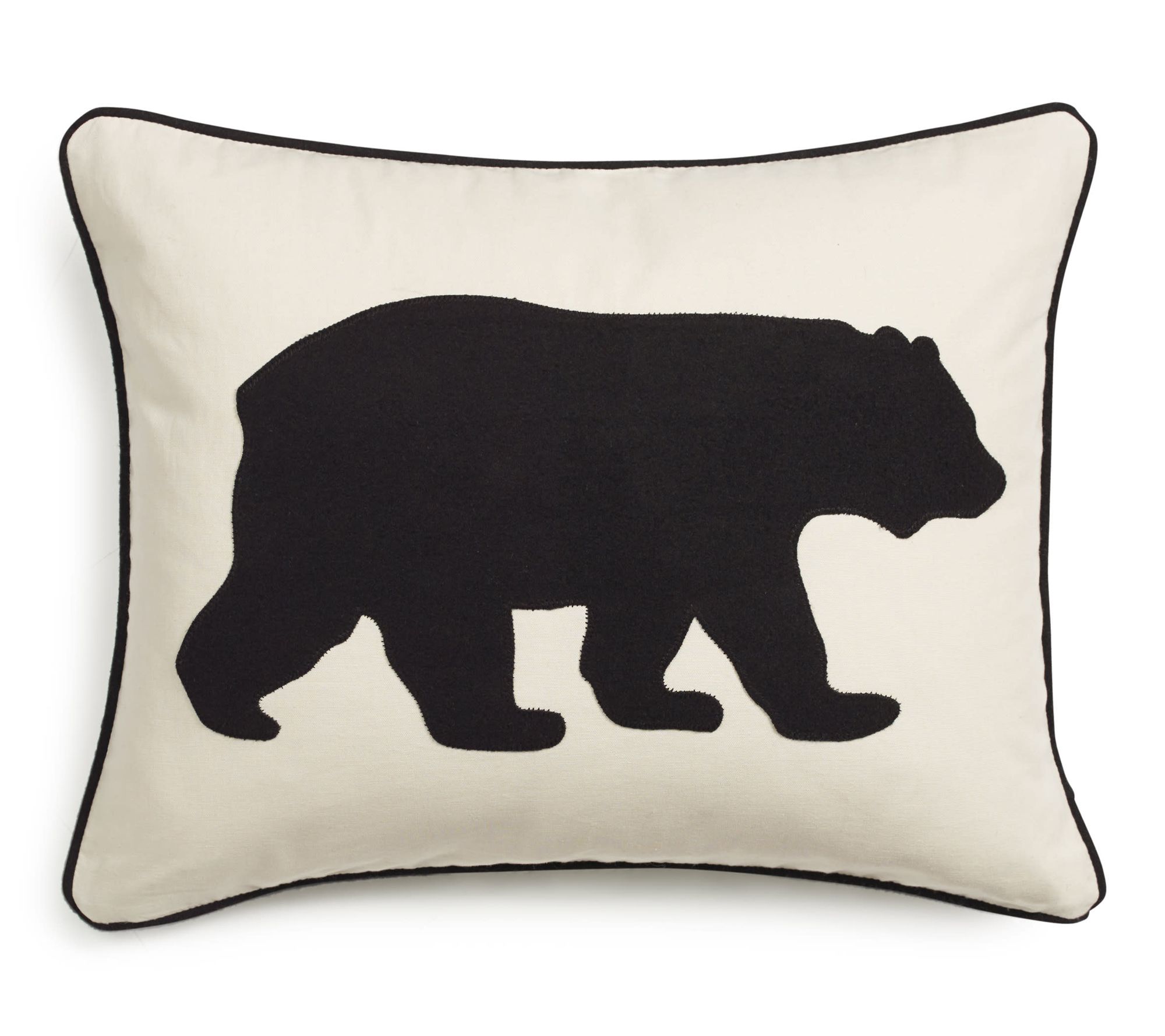 Eddie Bauer Bear Black Cotton 16x20 Breakfast Pillow