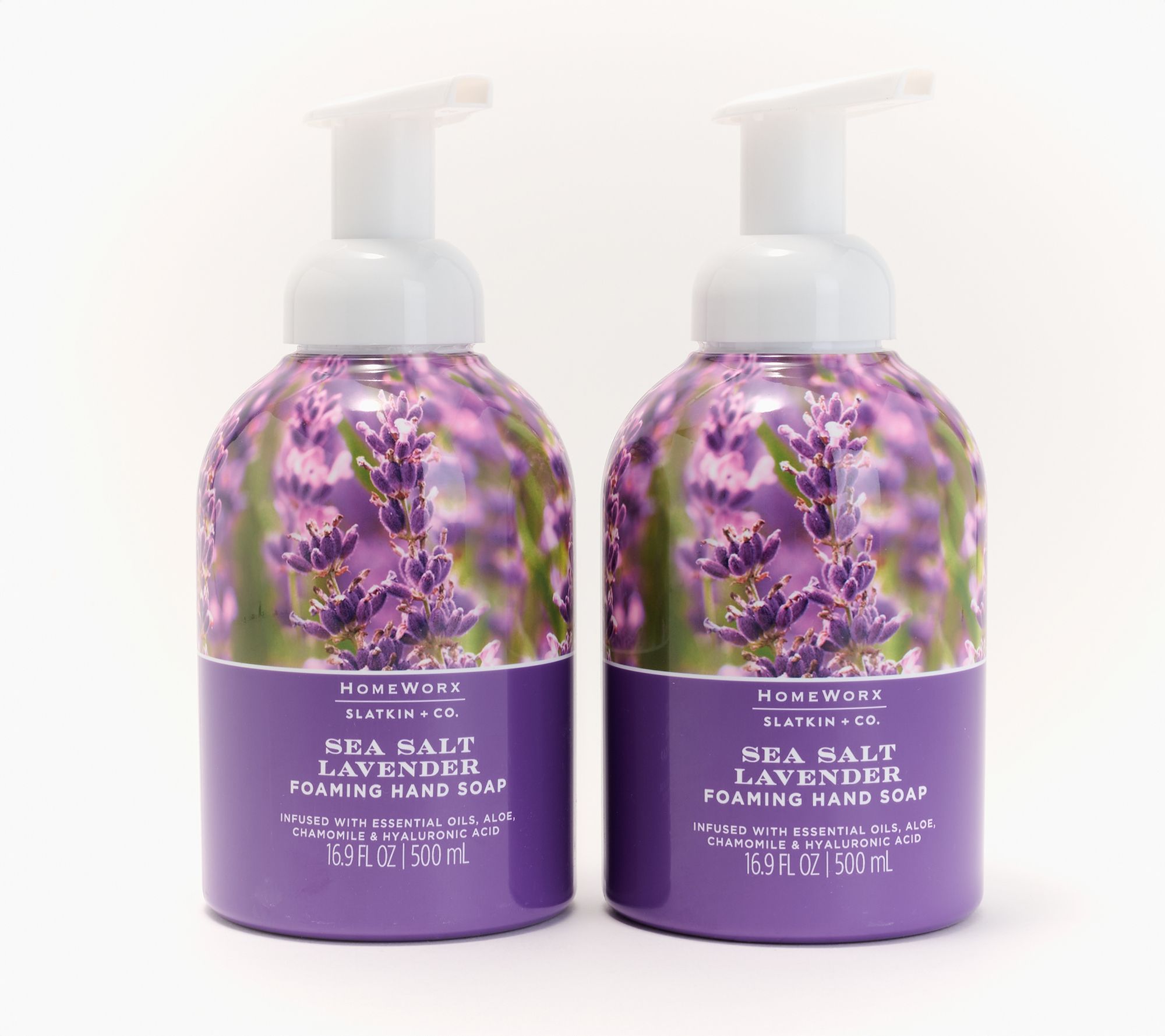 HomeWorx by Slatkin + Co. S/2 Sea Salt Lavendar Foam Hand Soaps