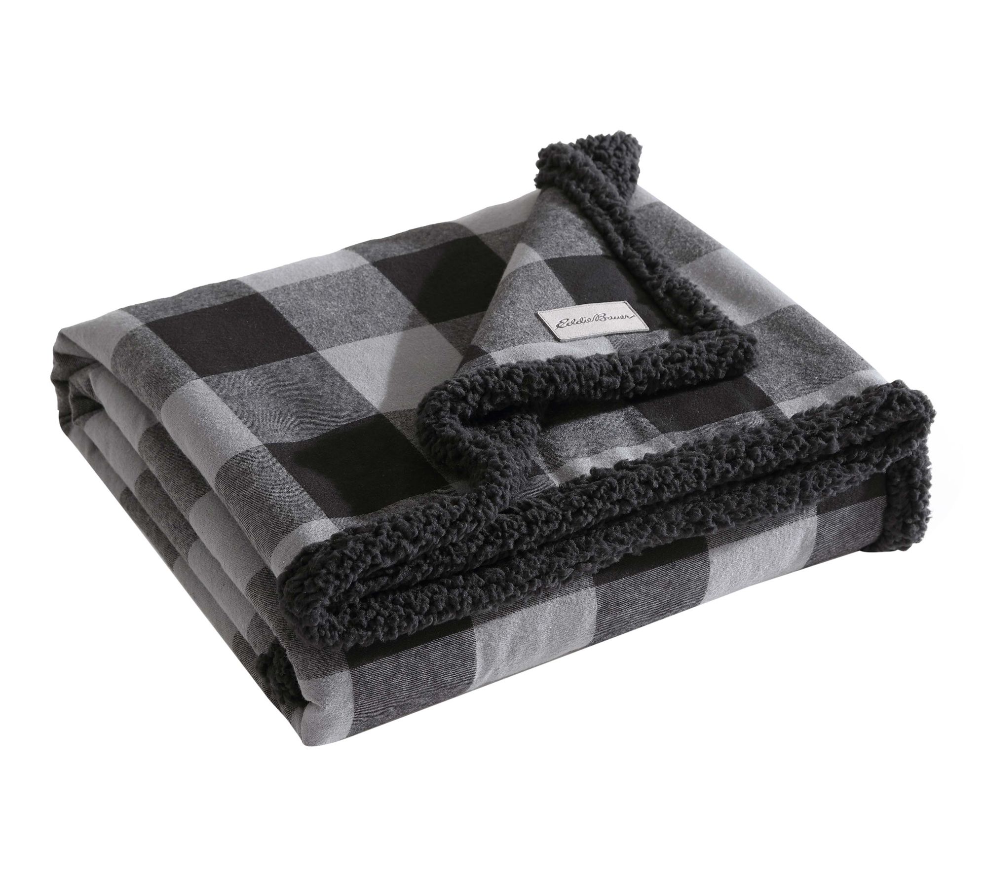 Eddie Bauer Cabin Plaid Grey Cotton 50"X60" Throw