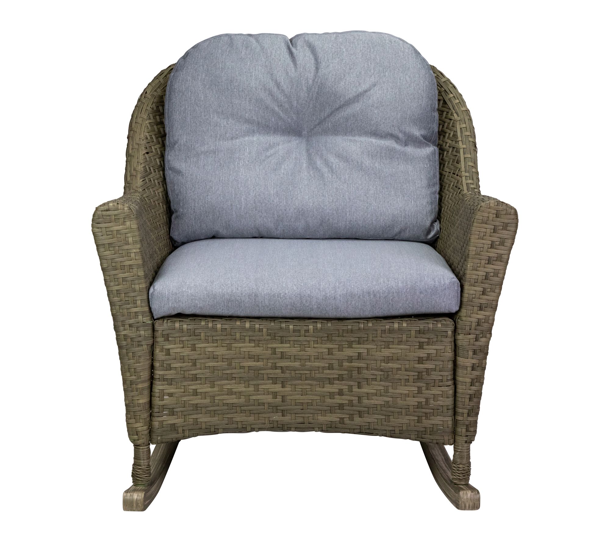 Northlight 34" Gray Resin Wicker Rocker Chair w / Cushions
