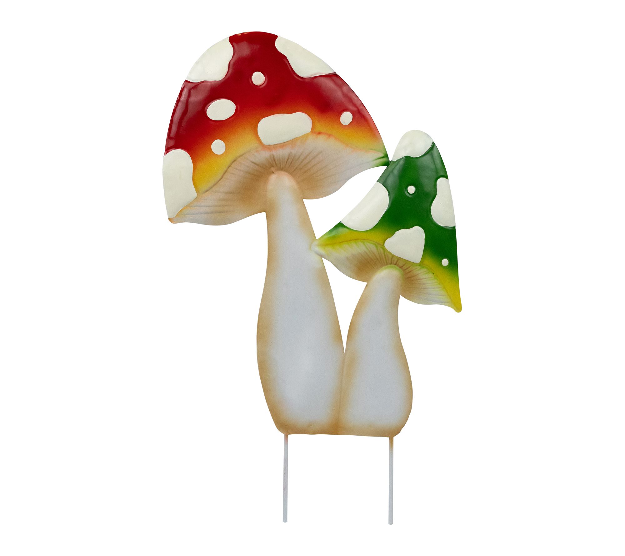 Northlight Double Mushrooms Garden Stake - 16"- Red and Green