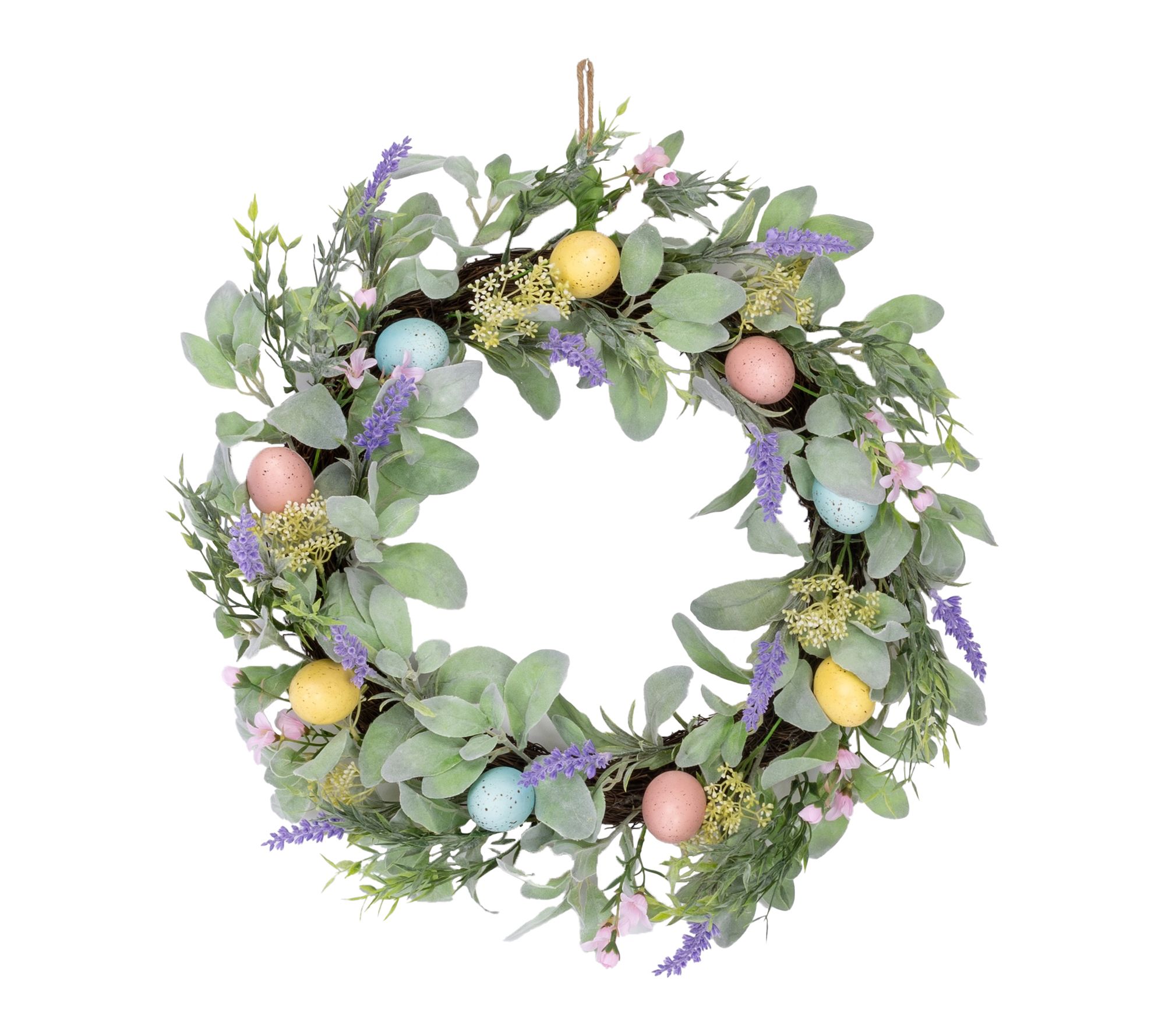 Melrose International Pastel Egg Daisy Wreath 22"D
