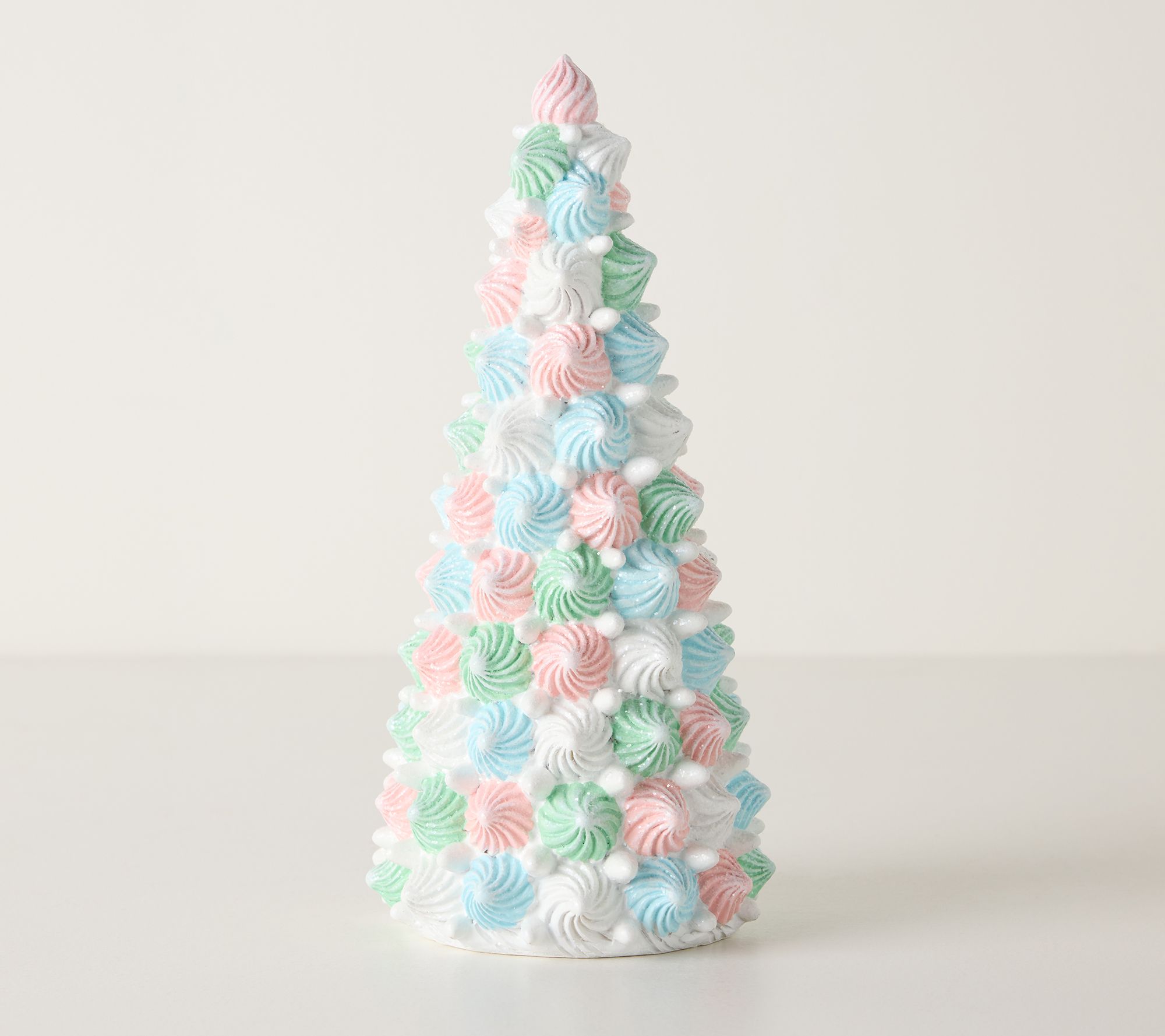 10" Glittered Meringue cone Tree by Valerie