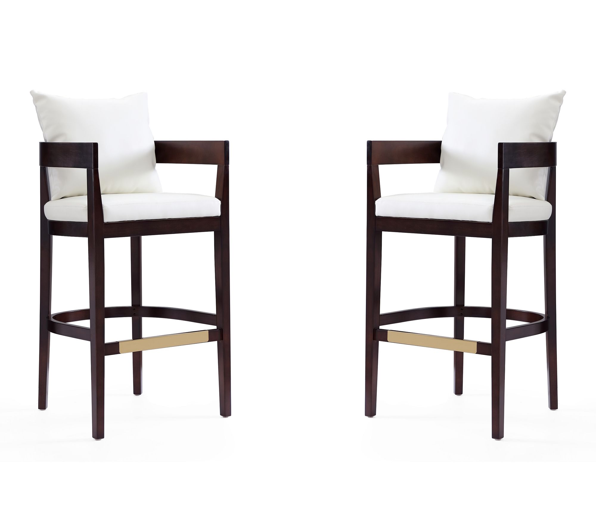 Manhattan Comfort Ritz Wood Upholstered Barstool - Set of 2