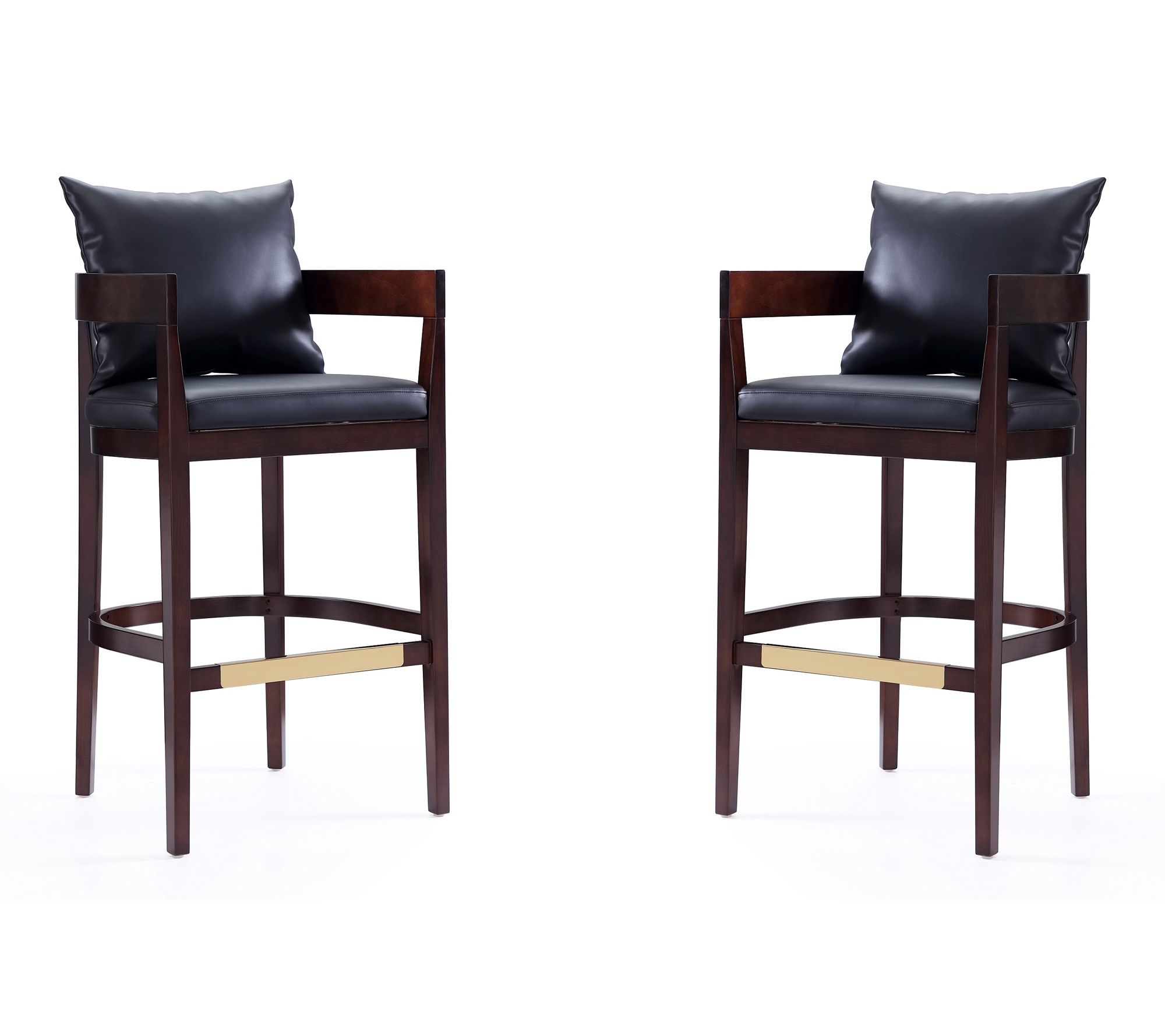 Manhattan Comfort Ritz Wood Upholstered Barstool - Set of 2