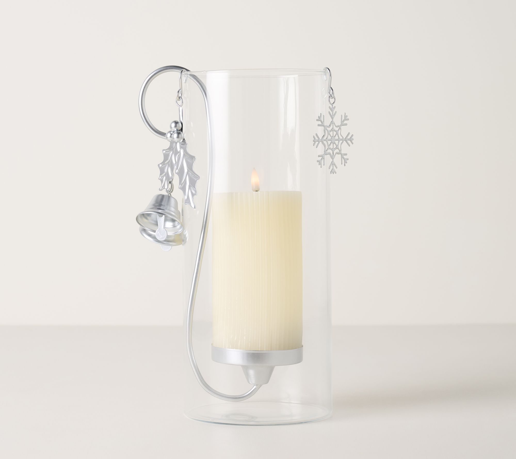 13" Hurricane With Flameless Candle & Charms by Kim Gravel